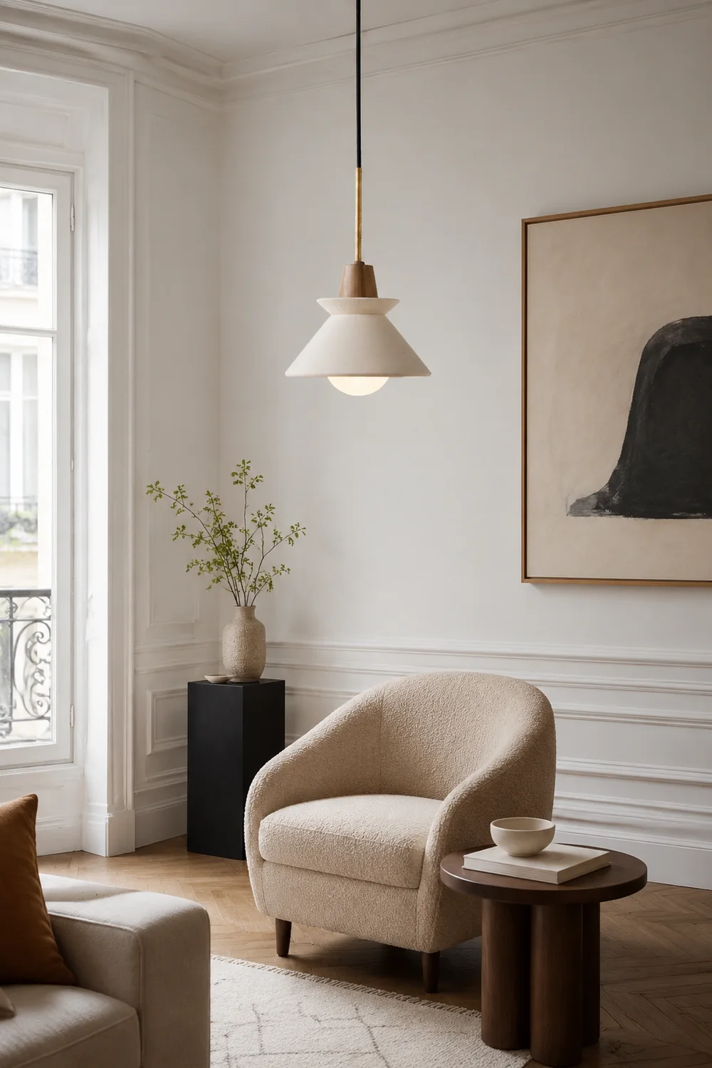 Ozawa Bowl Shade Pendant Light, White - Lumpaz