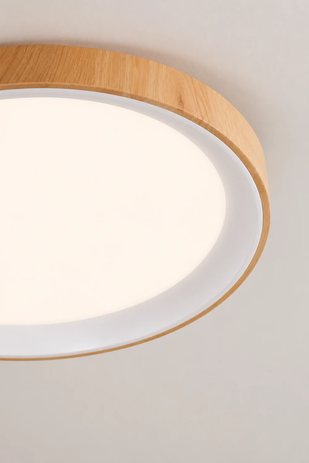 Quinn Modern LED Flush Mount Lighting White Wood/Acrylic Kitchen - Lumpaz