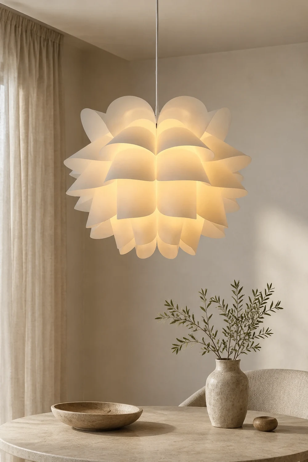 Cairns Nordic White Flower Pendant Light - Lumpaz