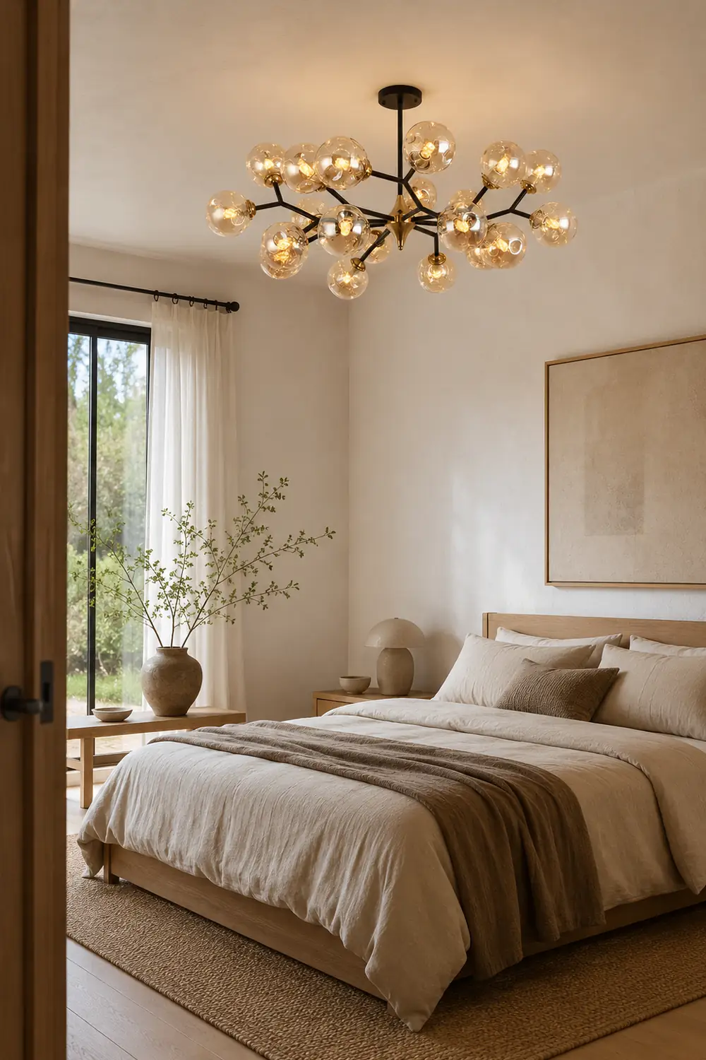 Valentina Art Deco Glass Bubble Chandelier, Amber - Lumpaz