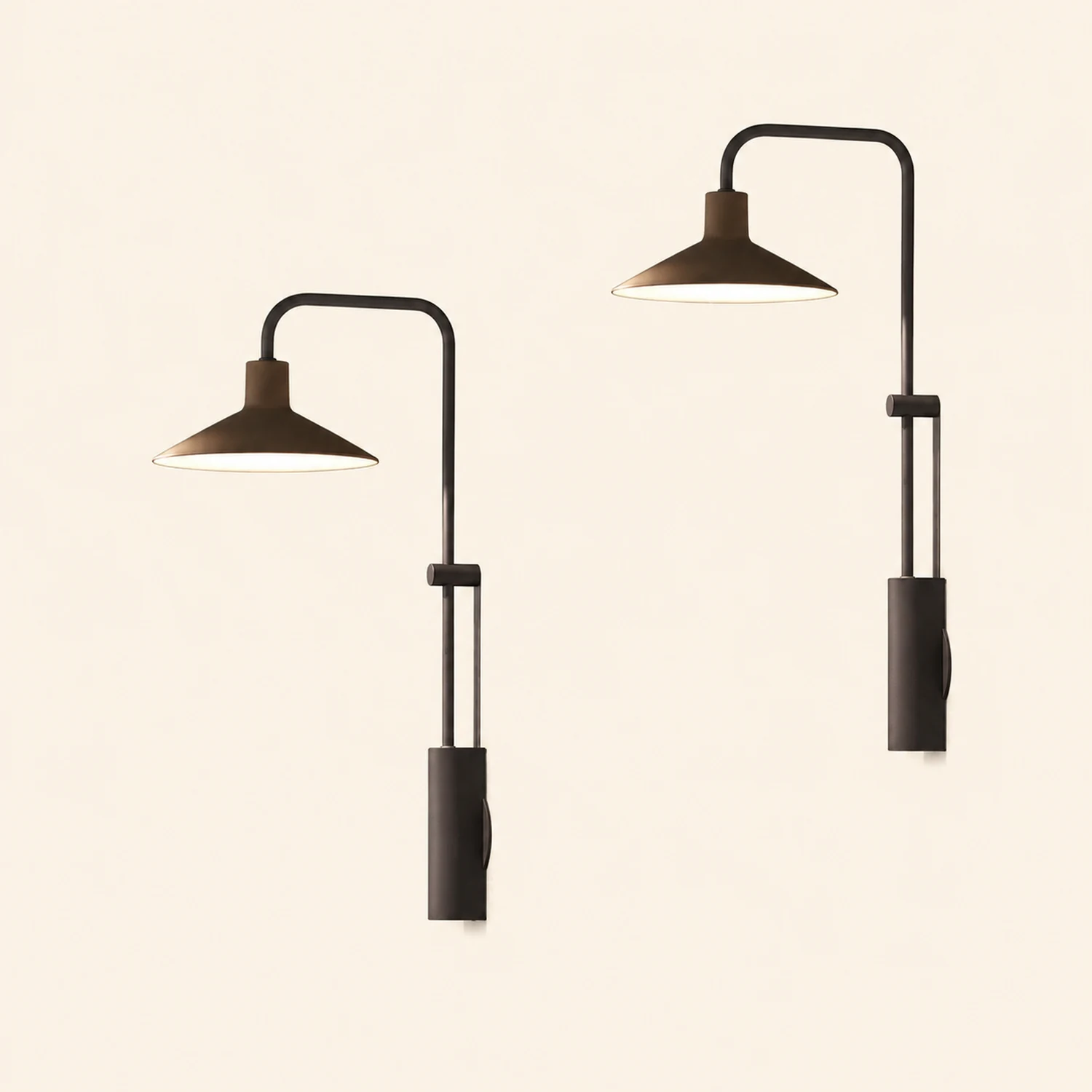 Carins Modern Minimalist Wide Cone Shape Metal Outdoor Waterproof Wall Lamp, Coffee/Green - Lumpaz