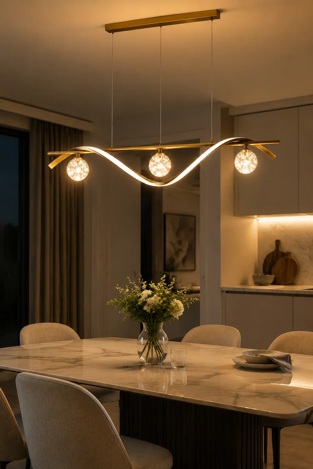 Pendant Light, Black/Gold, Kitchen/Living Room - Lumpaz