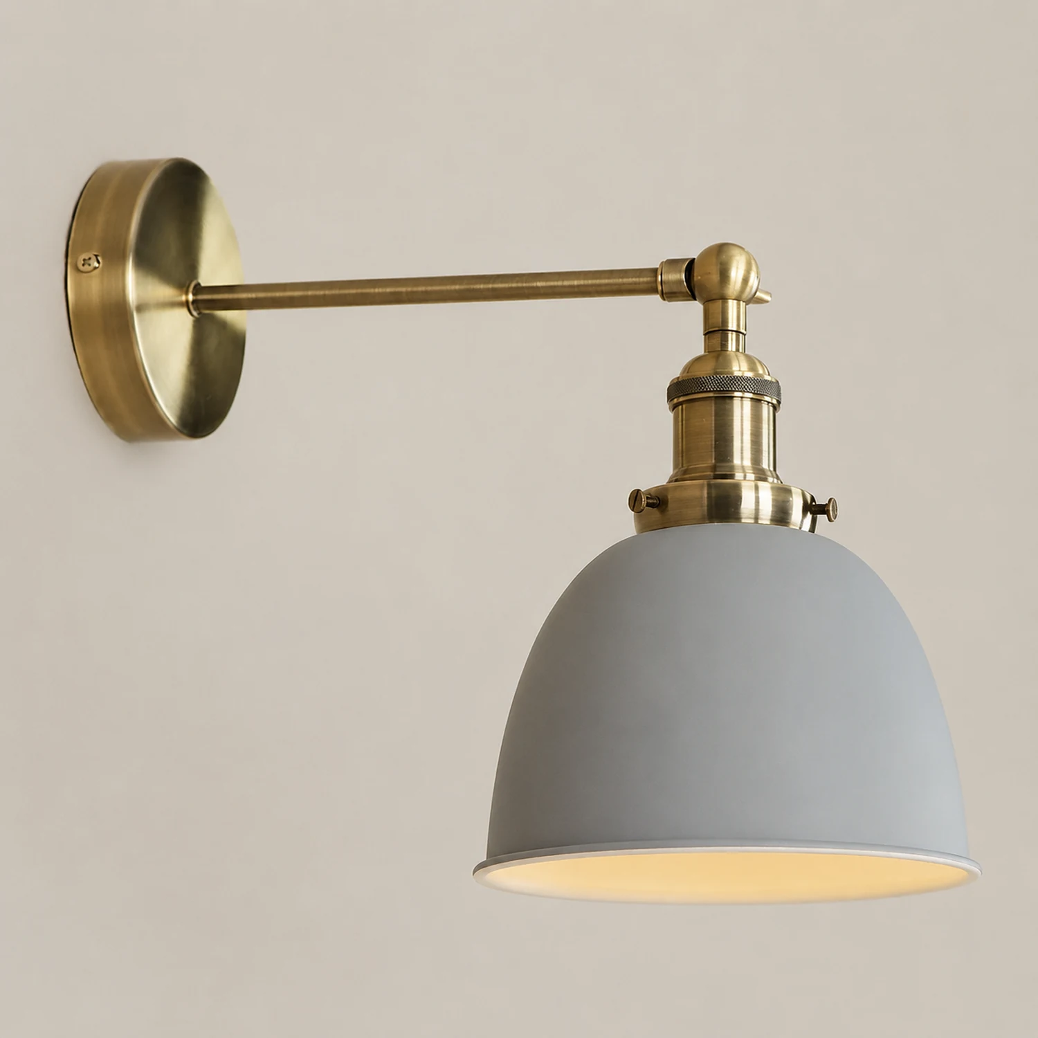 Brady Hanging Wall Lamp Retro/Vintage, Metal/LED, Black/White/Gray, Bedroom - Lumpaz
