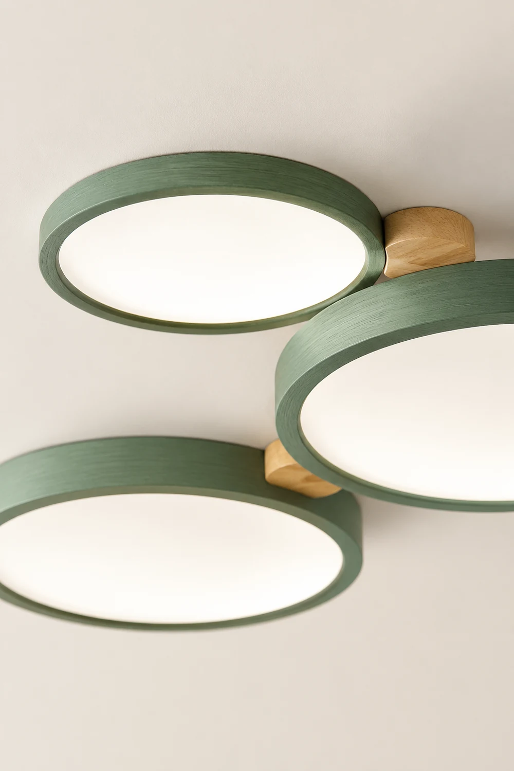 Sienna Round Flush Mount Ceiling Light White Gray Green Bedroom - Lumpaz