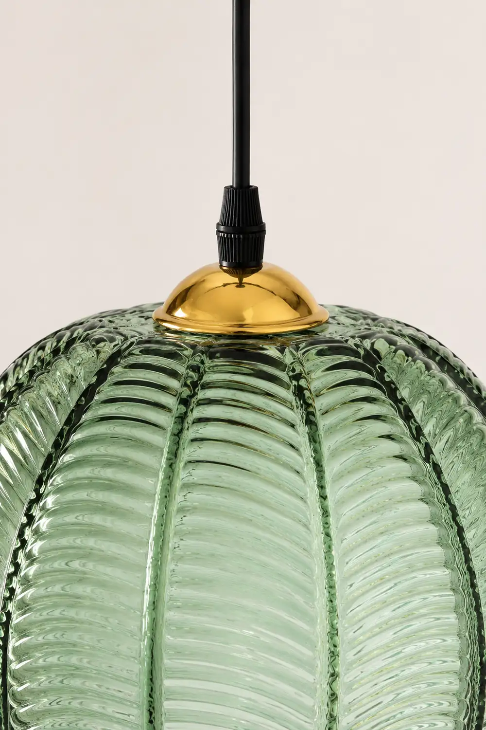 Hailie Green Nordic Artistic Ribbed Glass Pendant Light - Lumpaz
