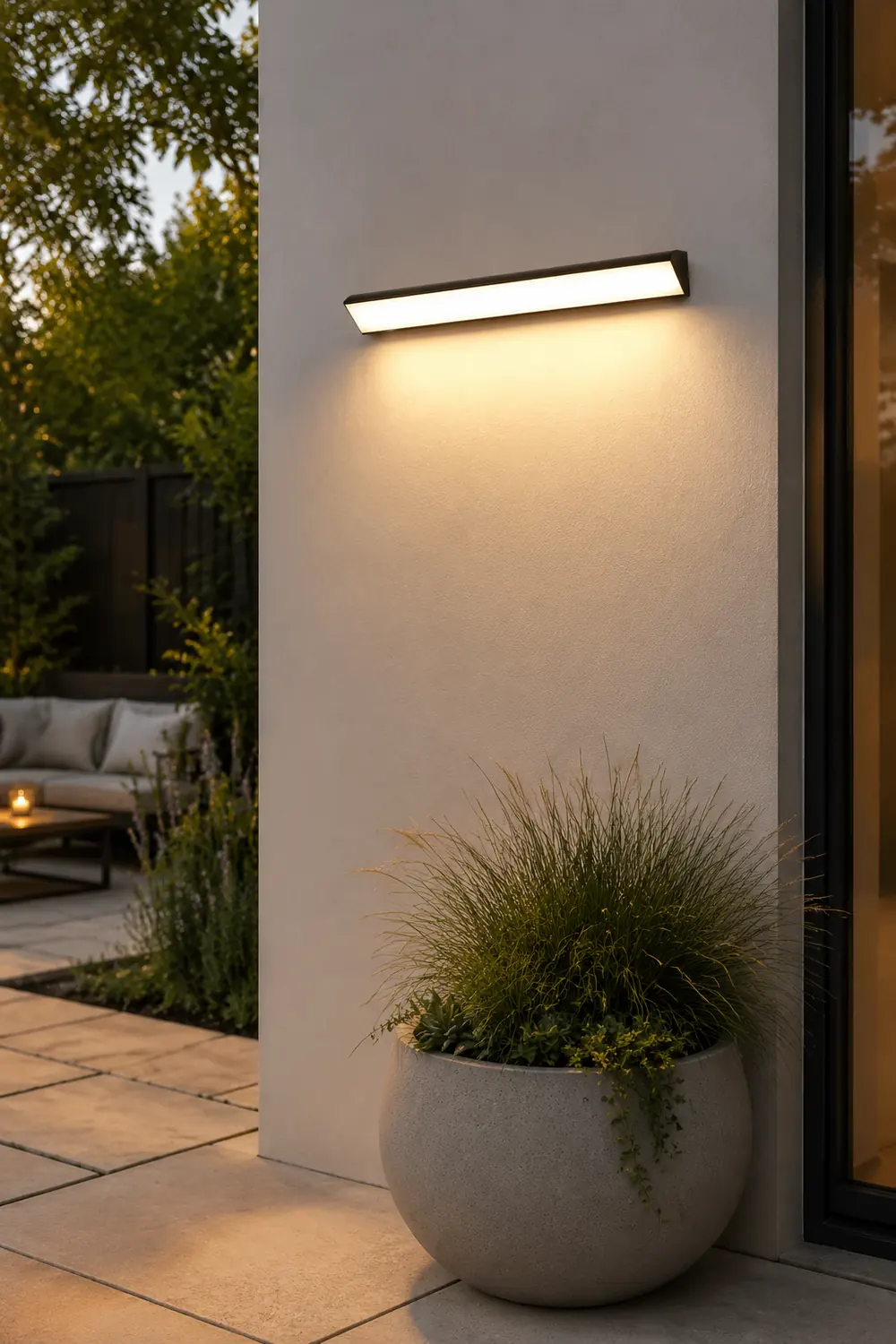 Edge Modern Tri-Rrism Metal/Acrylic Waterproof Outdoor Wall Lamp, Black - Lumpaz