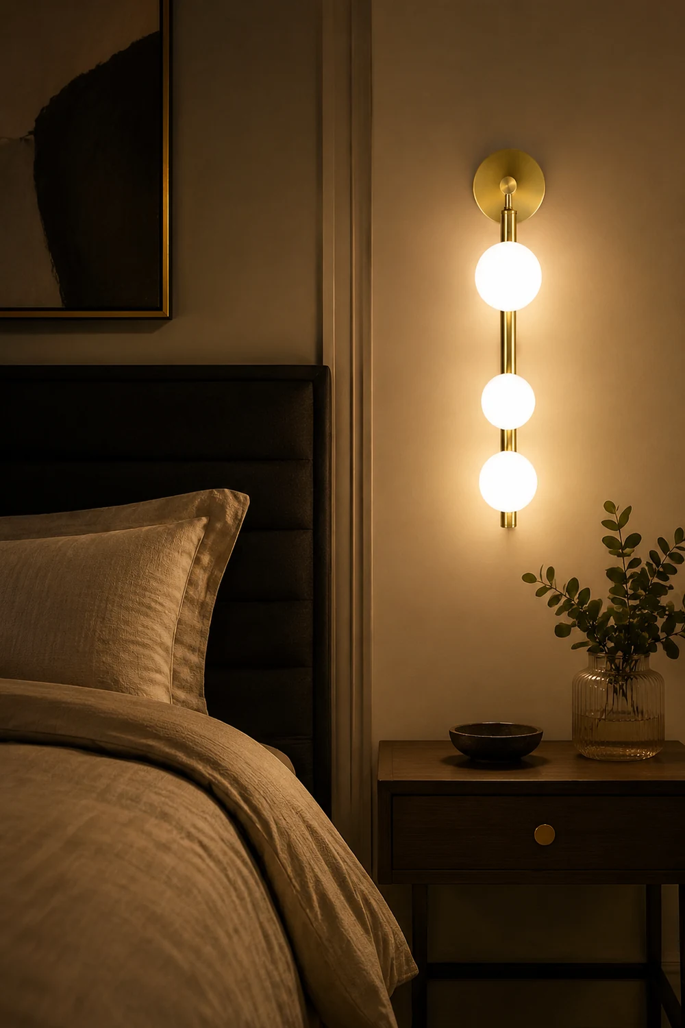 Valentina Modern Globe Metal/Glass Wall Lamp, Black/Gold - Lumpaz