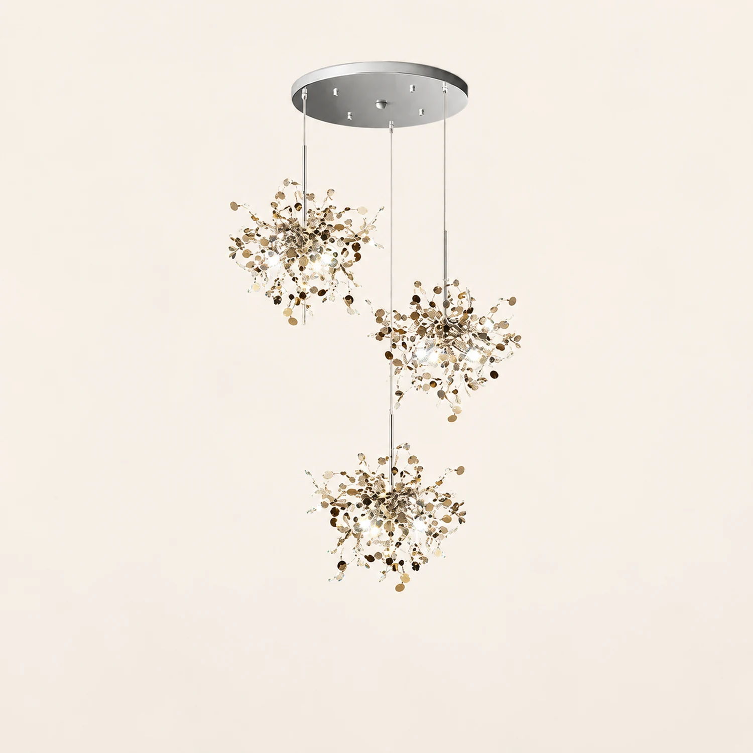 Ophelia Artsy Classy Cluster Fireworks Pendant Light, Stainless steel - Lumpaz