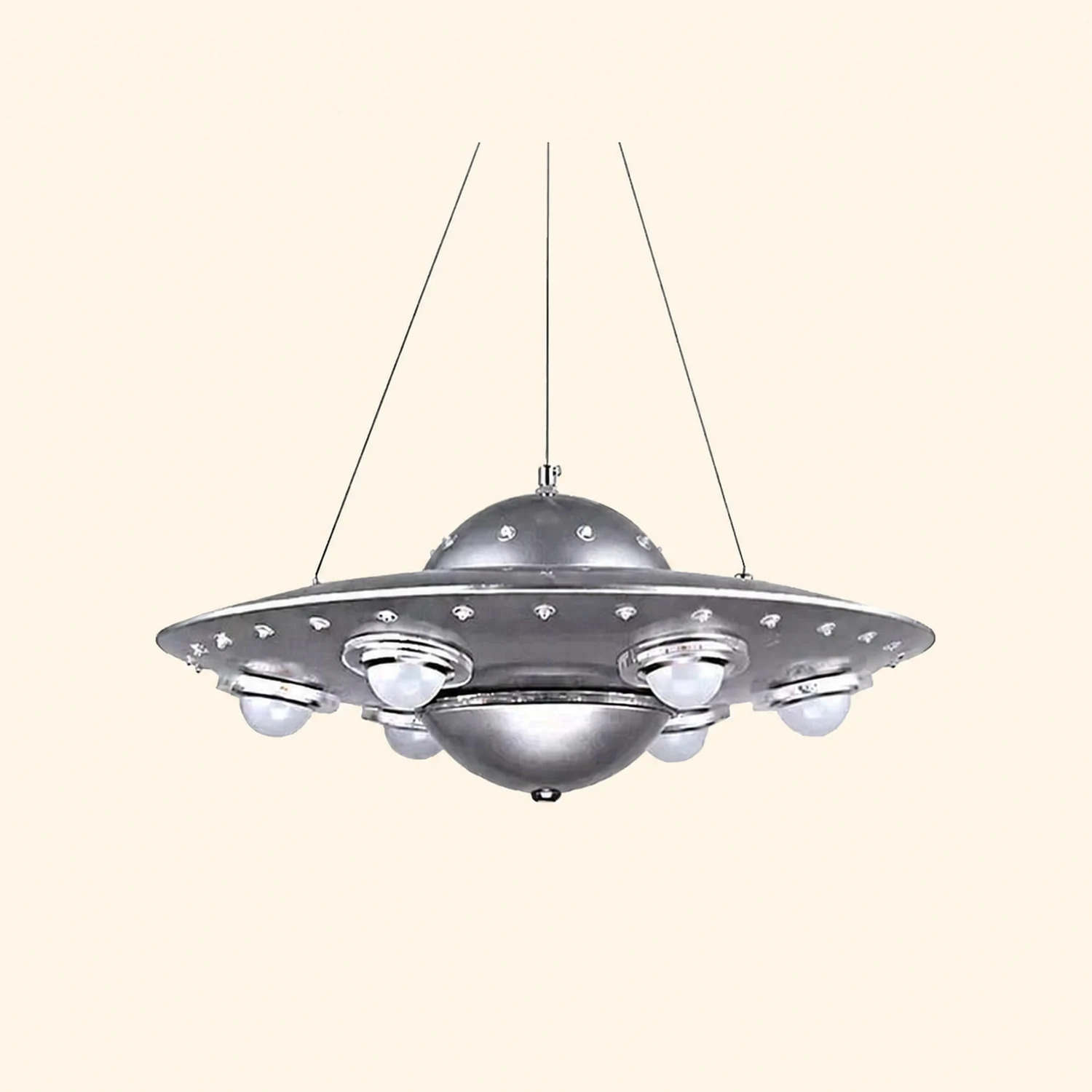 Alessio Modern UFO Metal Kids Pendant Light Silver - Lumpaz