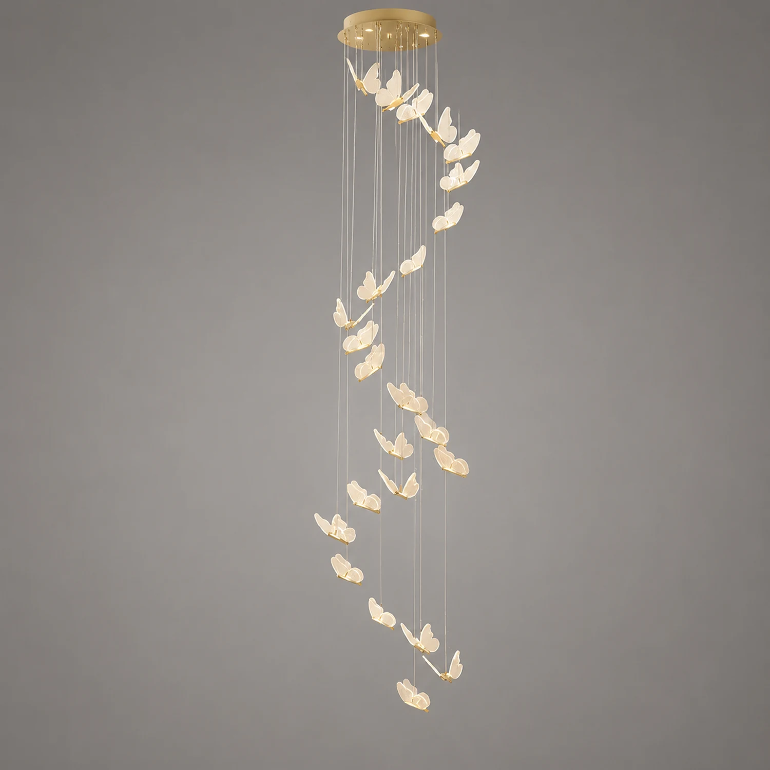 Ophelia Pendant Light Butterfly Modern Luxury, Metal/Acrylic, Gold, Corridor - Lumpaz