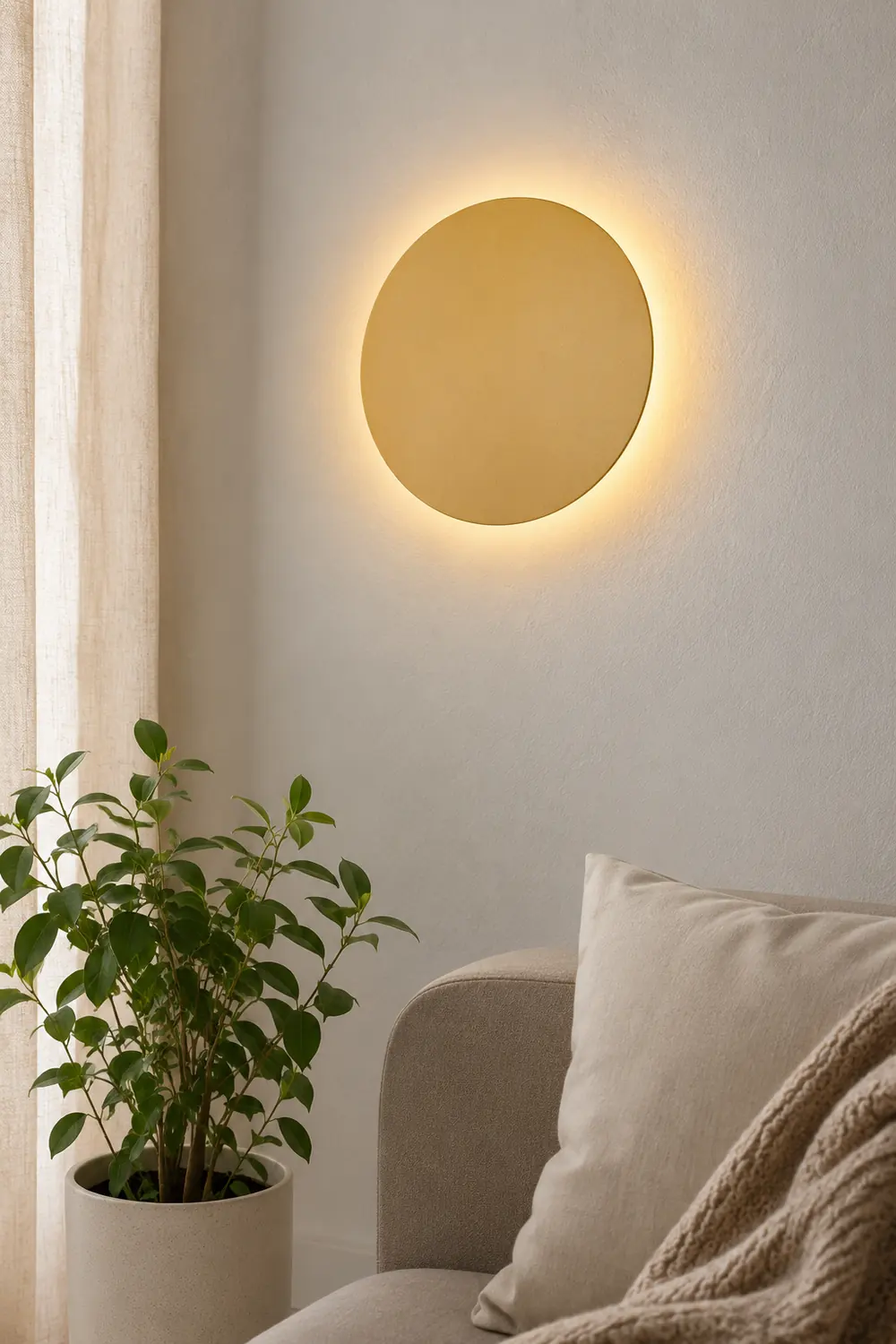 Orr Modern Round Wall Mounted Lamp, Metal, Bedside/Living Room - Lumpaz