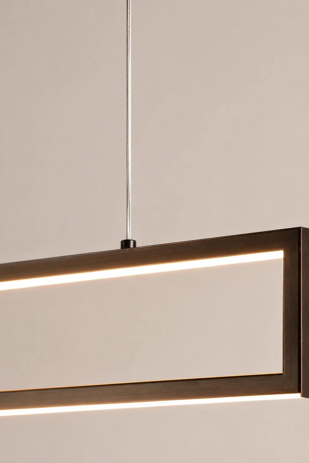Edge Modern Metal Vertical Rectangular Pendant Light, Black - Lumpaz