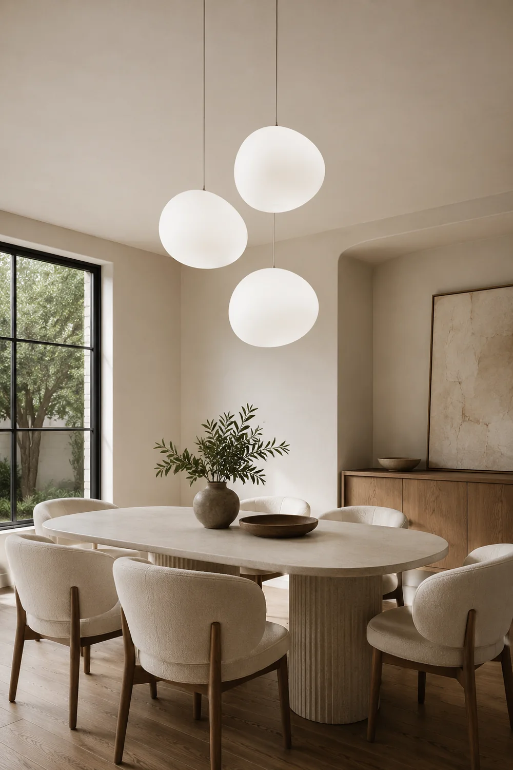 Hailie Egg-shaped Glass Pendant Light, Globe, Modern - Lumpaz