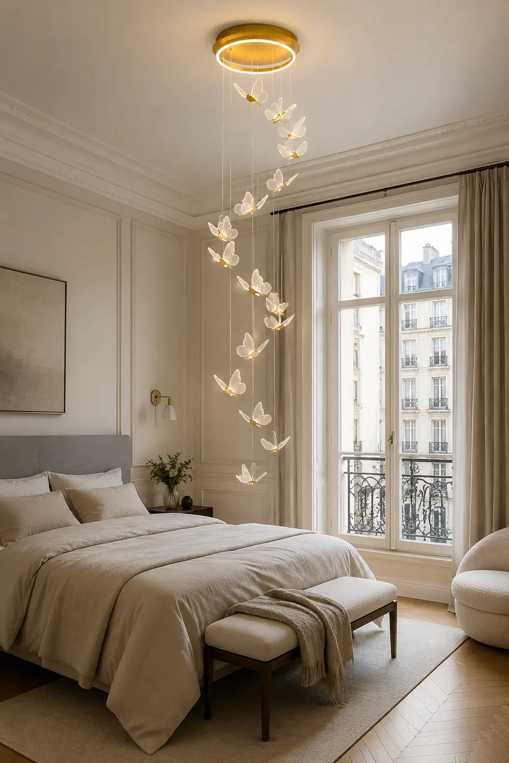 Ophelia Pendant Light Butterfly Modern Luxury, Metal/Acrylic, Gold, Corridor - Lumpaz