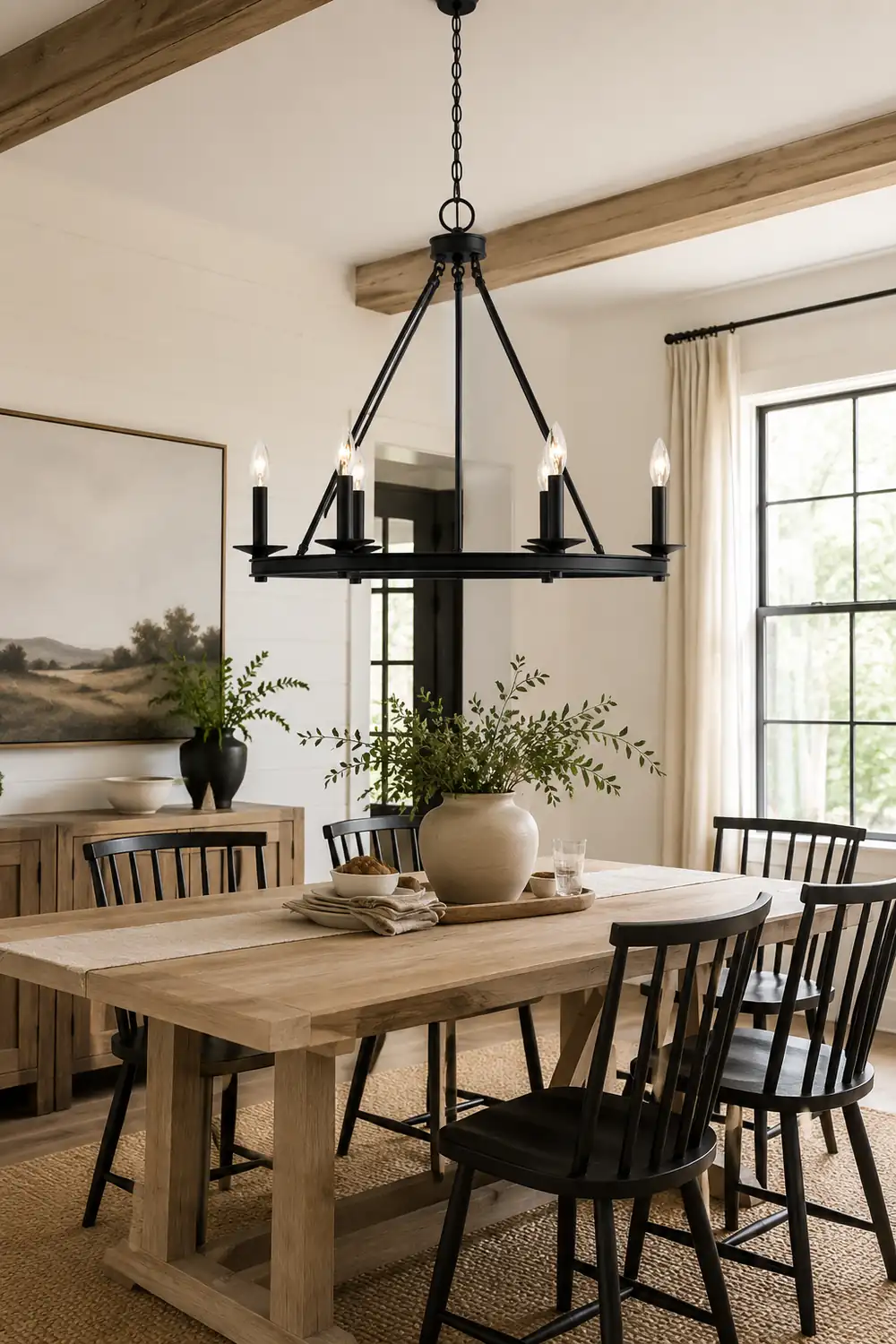 Silva Modern Candles Chandelier Black Metal Living Room/Bedroom - Lumpaz