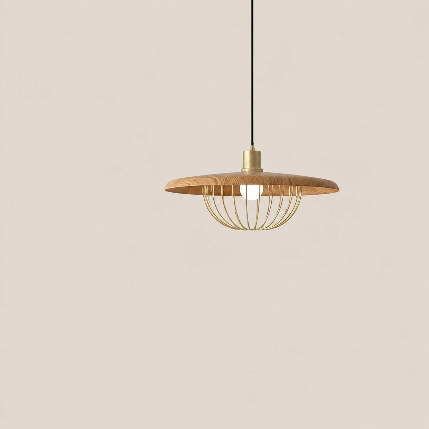 Cairns Modern Nordic Sutle Metal Pendant Light, Gold/Brown/Gray/Brown/Wood - Lumpaz