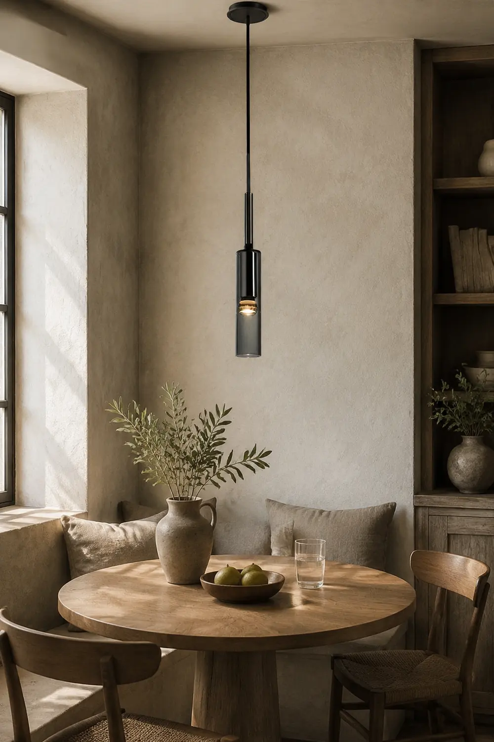 Sanna Modern Glass/Metal Pendant light/Wall Lamp, Black - Lumpaz