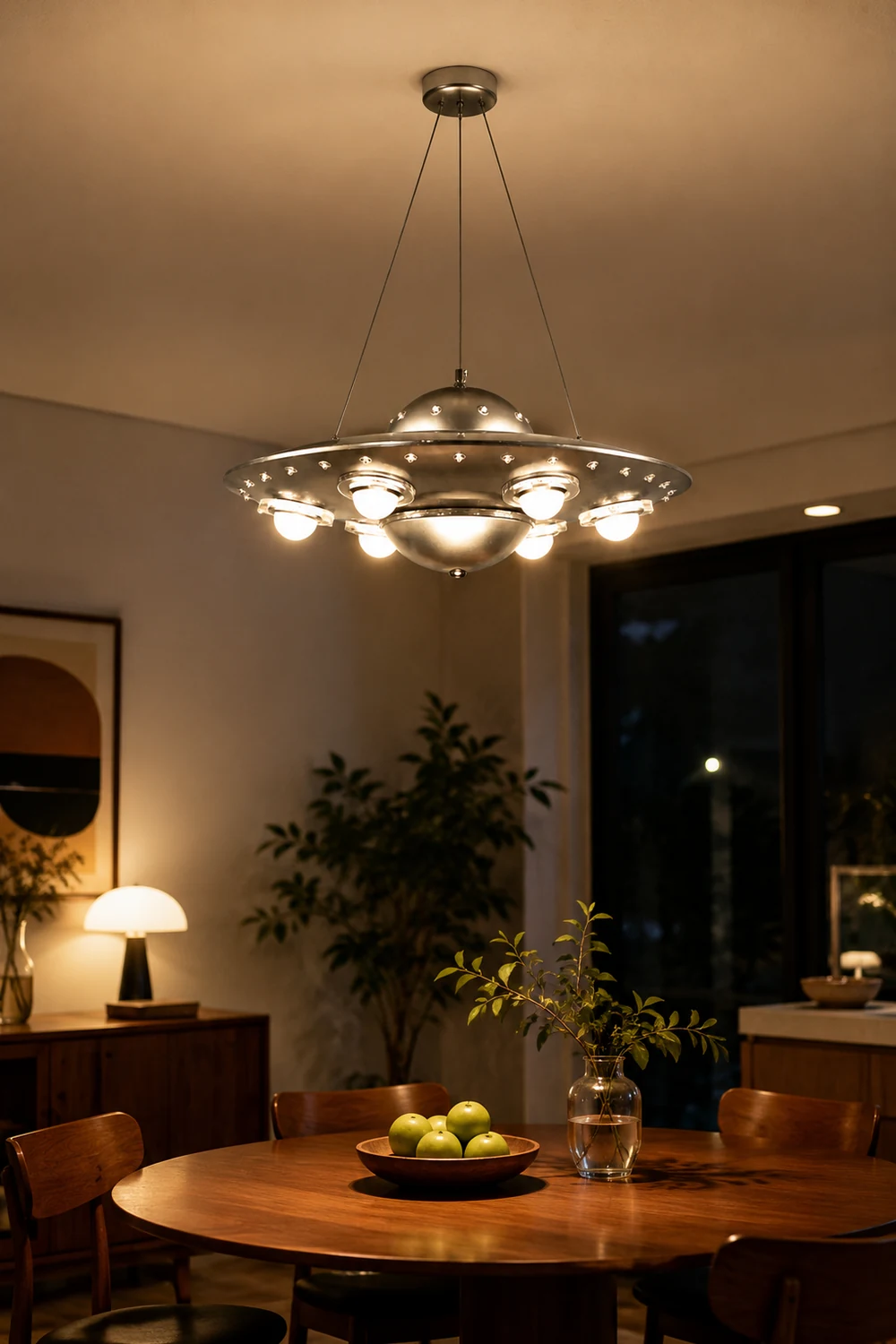Alessio Modern UFO Metal Kids Pendant Light Silver - Lumpaz