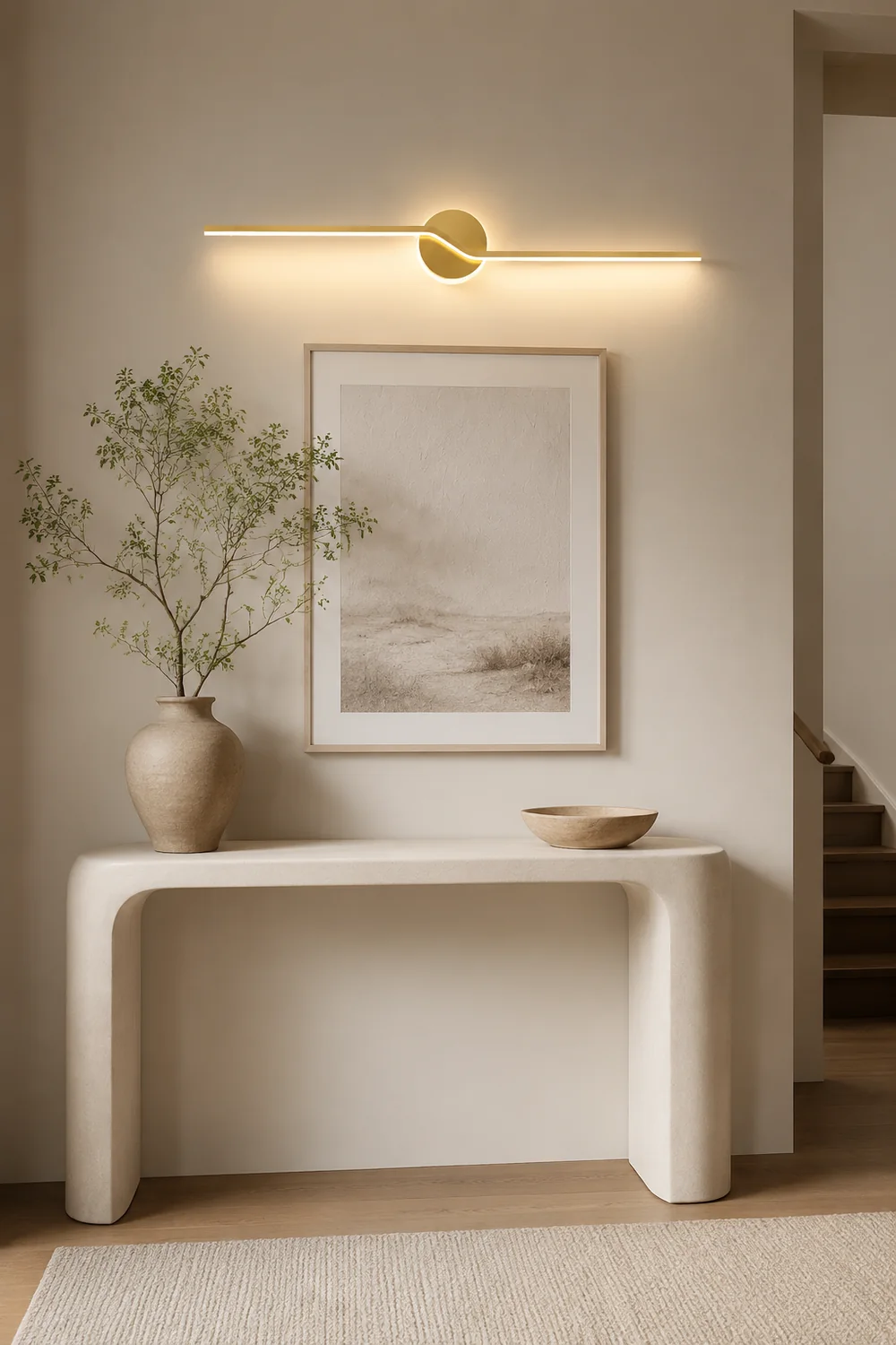 Leigh Wall Lamp Linear Minimalist, Metal, Black/Gold, Bedroom - Lumpaz