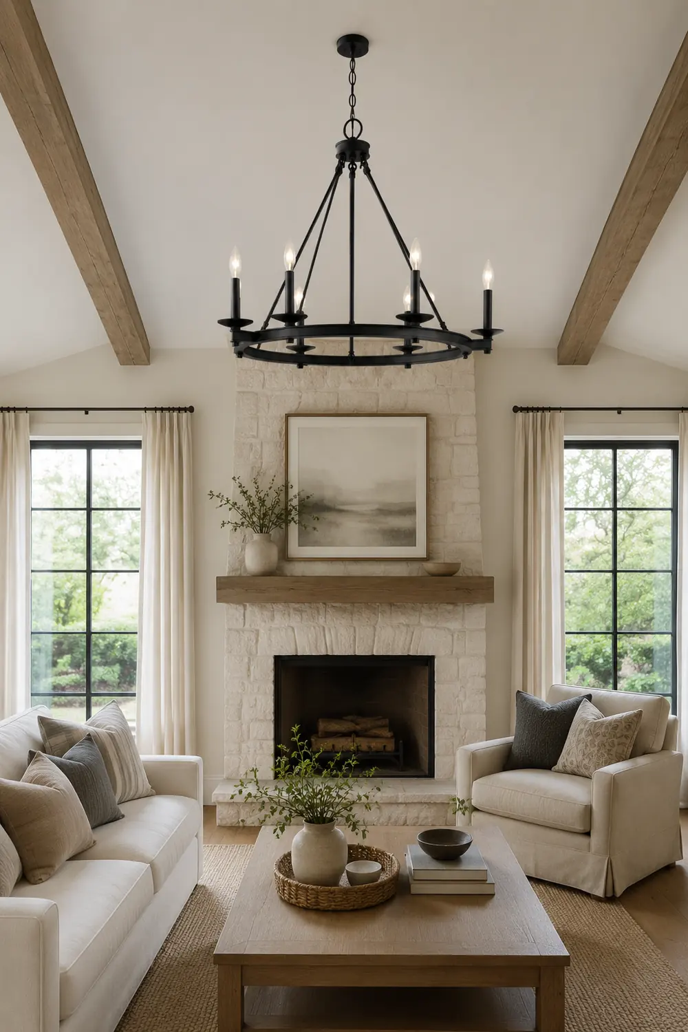 Silva Modern Candles Chandelier Black Metal Living Room/Bedroom - Lumpaz