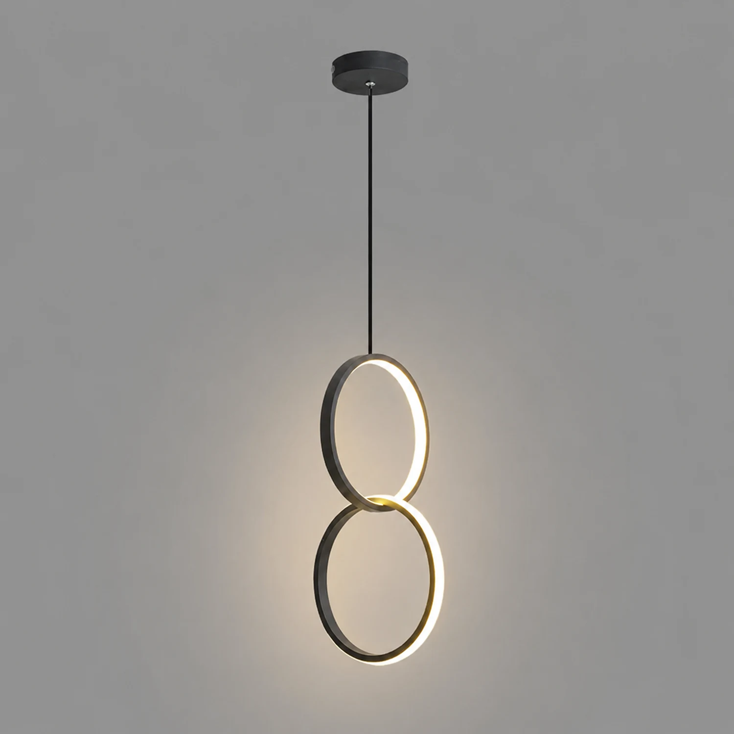 Nyla Modern Minimalist LED Hanging Pendant Lights Black White Bedroom - Lumpaz
