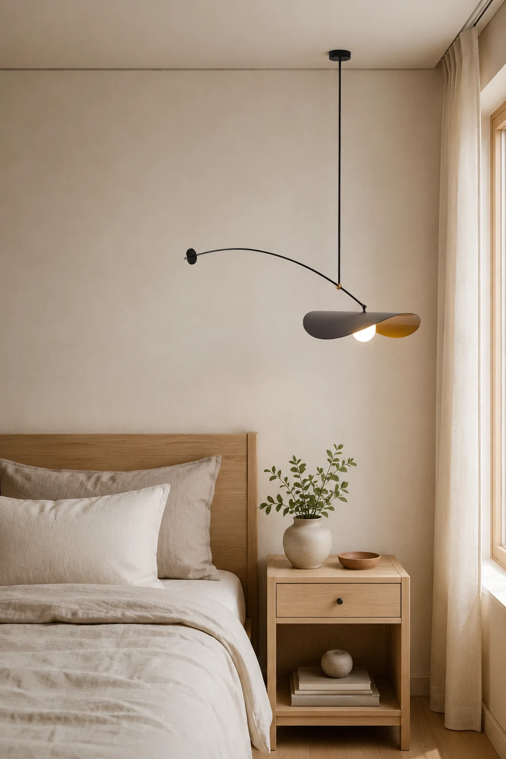 Carins Minimalist LED Leaf Shaped Metal Pendant Light Black/Gold - Lumpaz