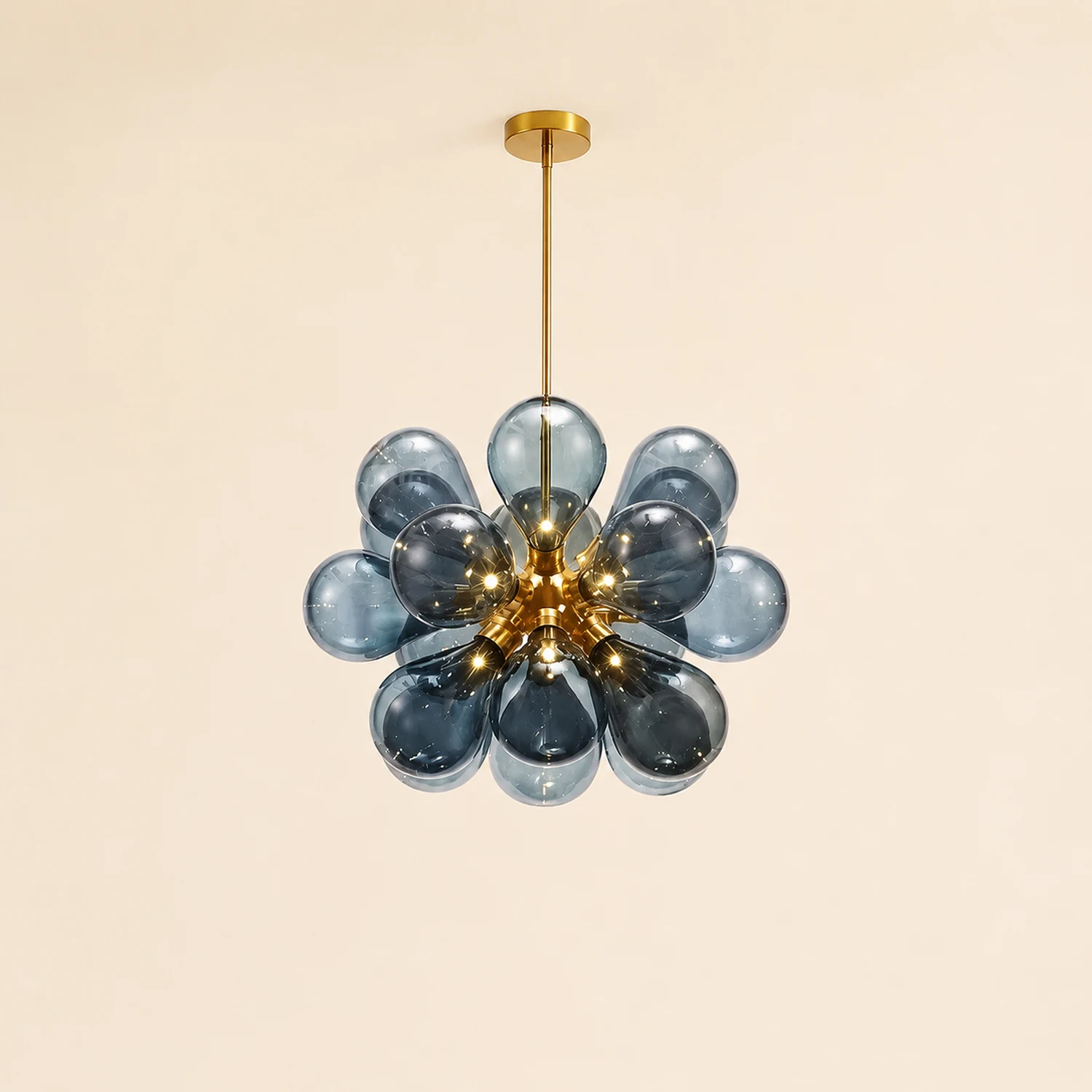 Valentina Glass Bubble Pendant Light for Kitchen Island, Blue/White/Purple - Lumpaz