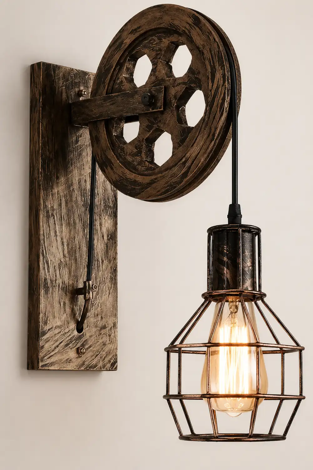 Alessio Wall Lamp Retro, Metal, Rust/Bronze/Black, Bedroom - Lumpaz