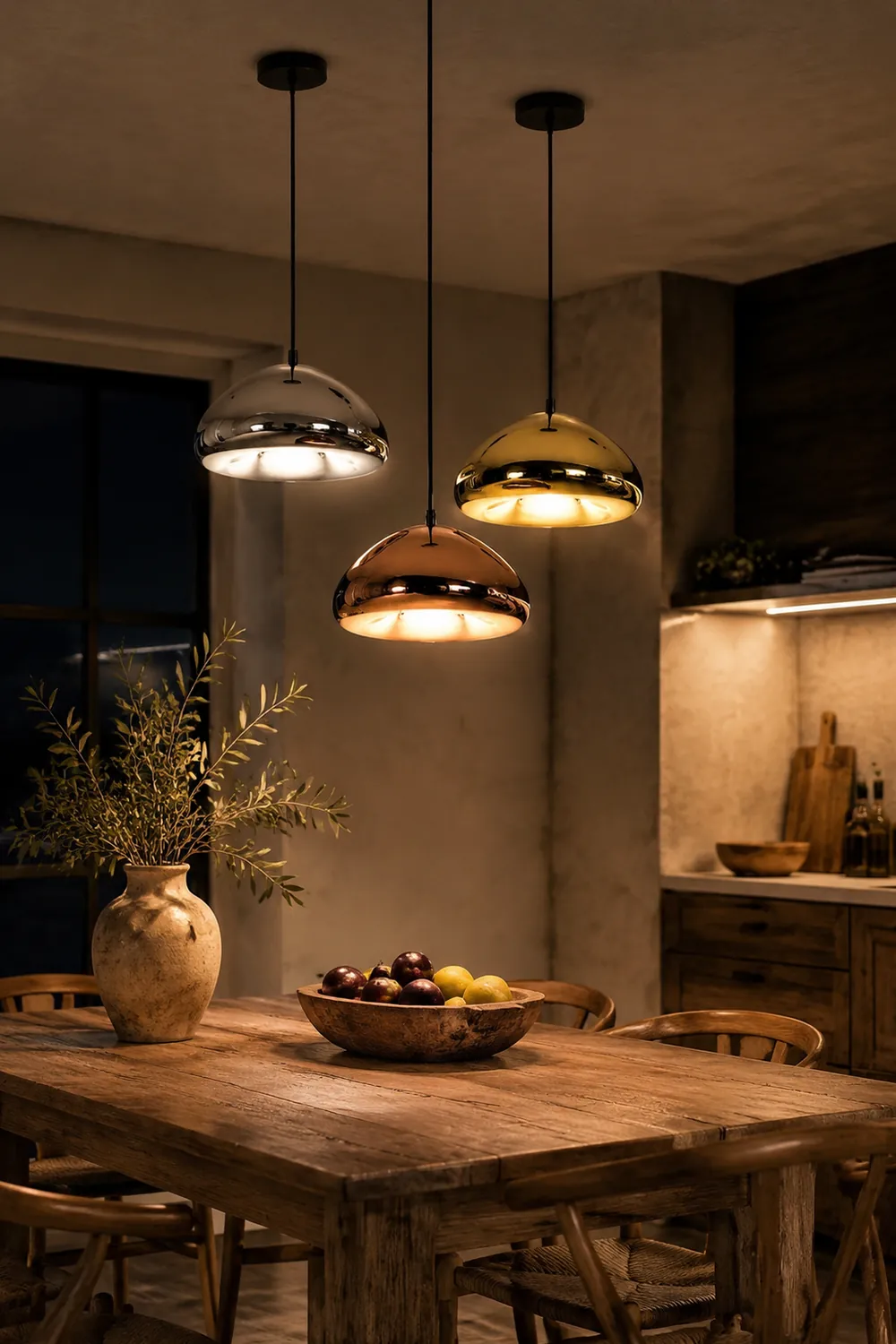 Morandi Modern Bread Shape Glass/Metal Pendant Light, 3 Colors - Lumpaz