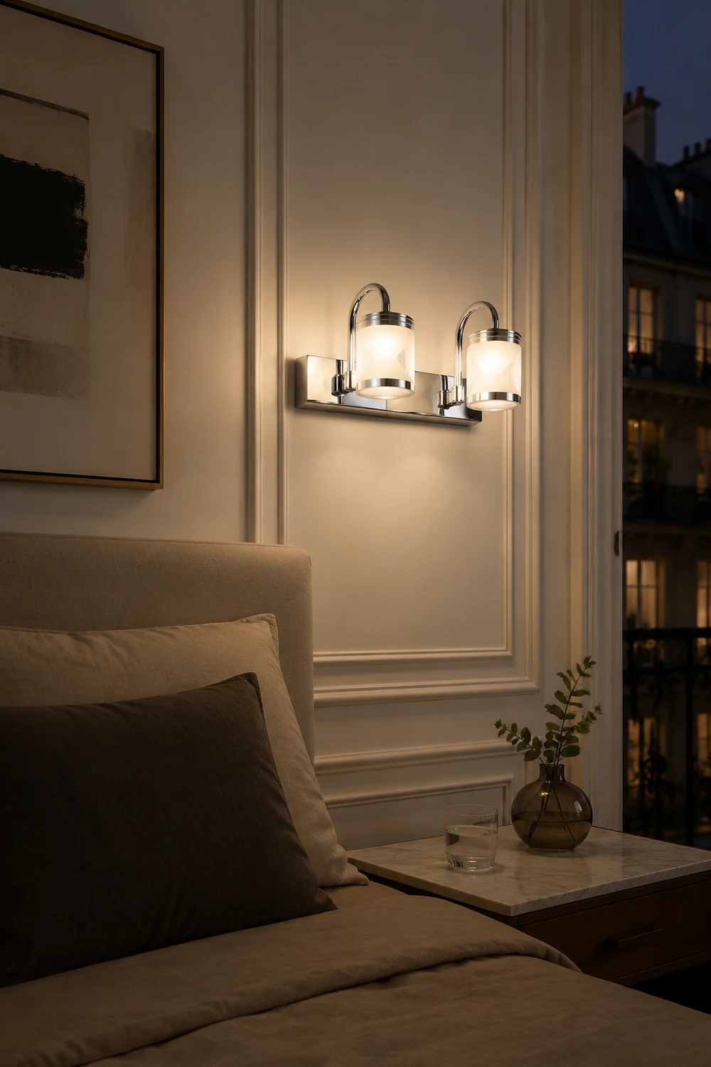 Leigh Modern Lantern Metal/Acrylic Wall Lamp, Silver - Lumpaz