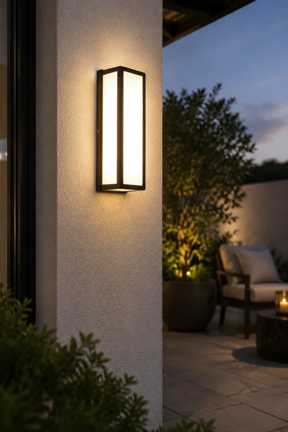 Orr Modern Waterproof Metal Cross Outdoor Wall Lamp, Black - Lumpaz