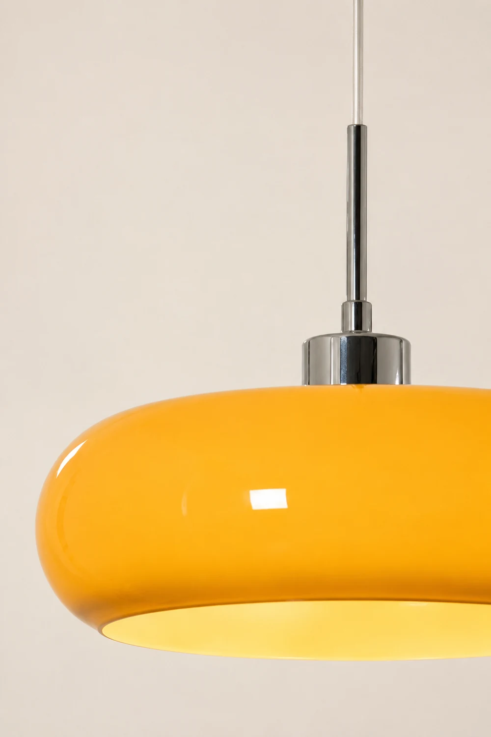Hailie Bread Shape Glass Pendant Light Retro Orange/White - Lumpaz