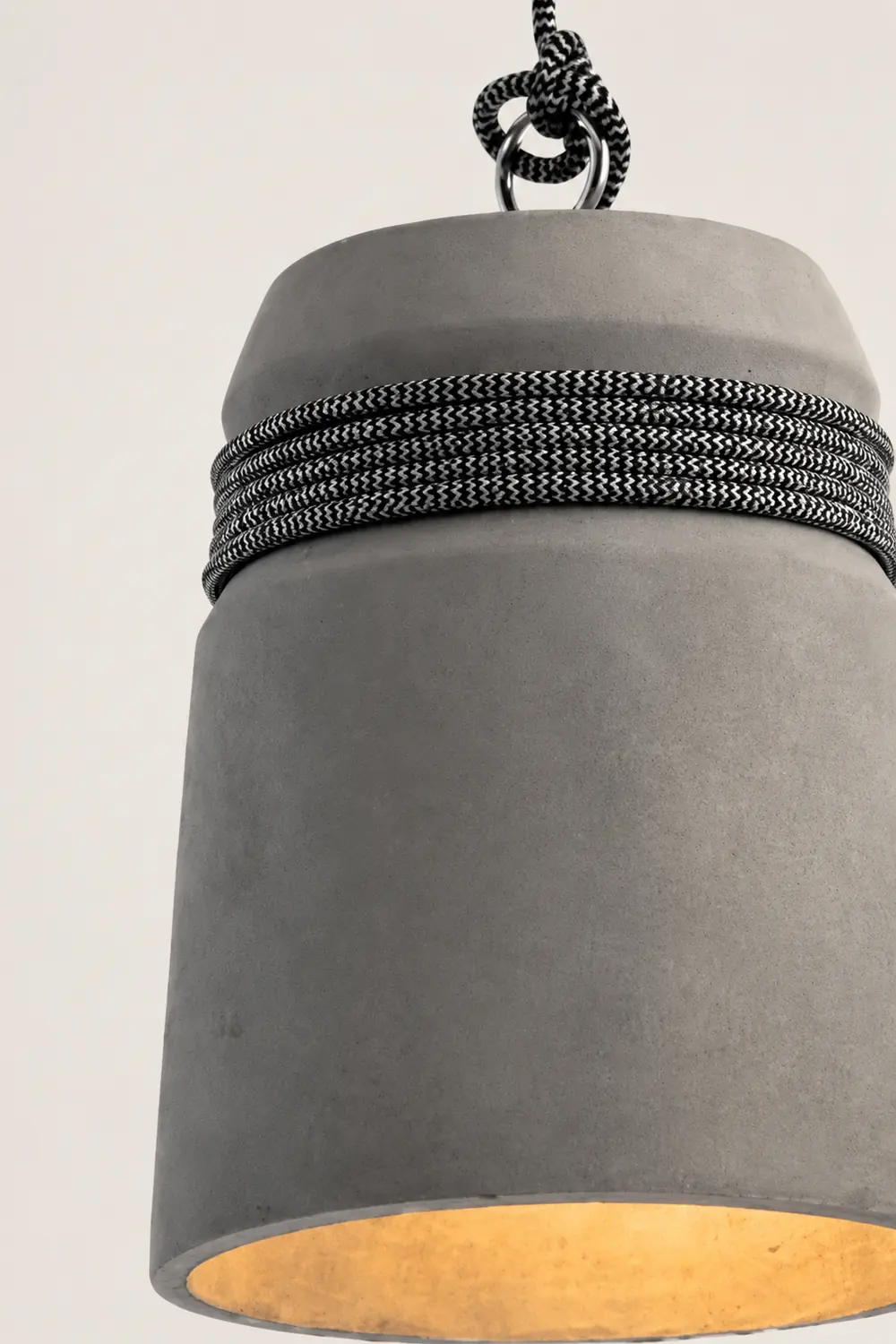 Zaid Industrial Pendant Light, Cement & Metal - Lumpaz