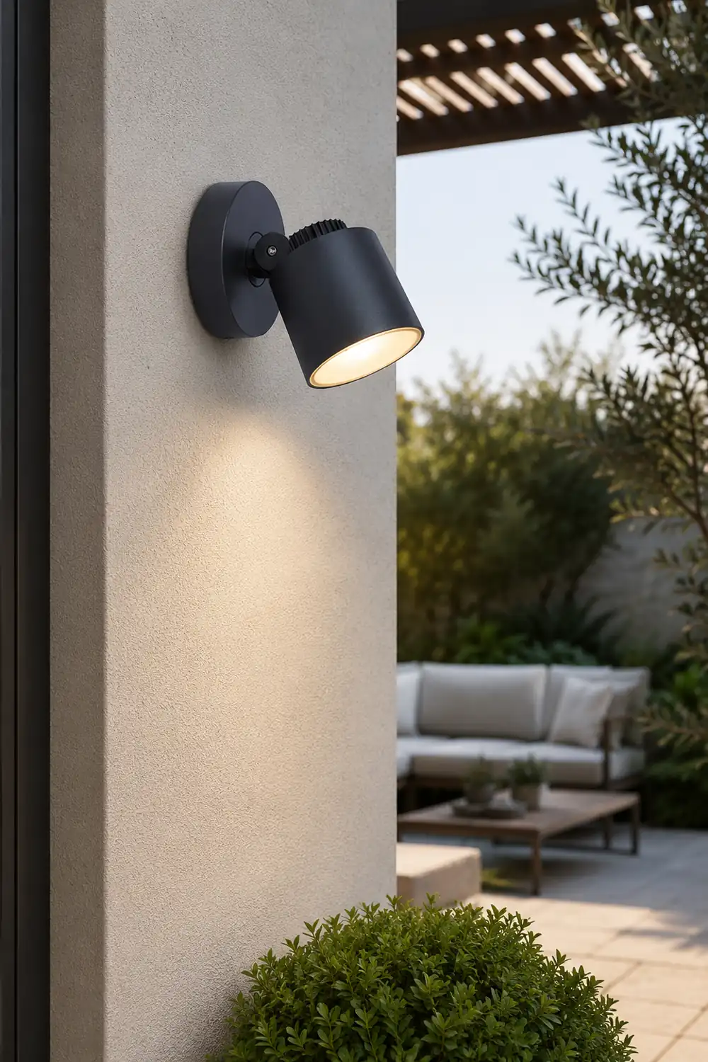 Orr Modern Camera Shape Metal/Acrylic Outdoor Waterproof Wall Lamp Spotlight, Black - Lumpaz
