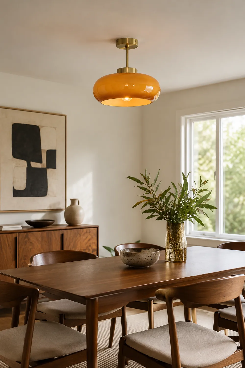 Sanna Modern Semi Flush Mount Ceiling Light, Round - Lumpaz
