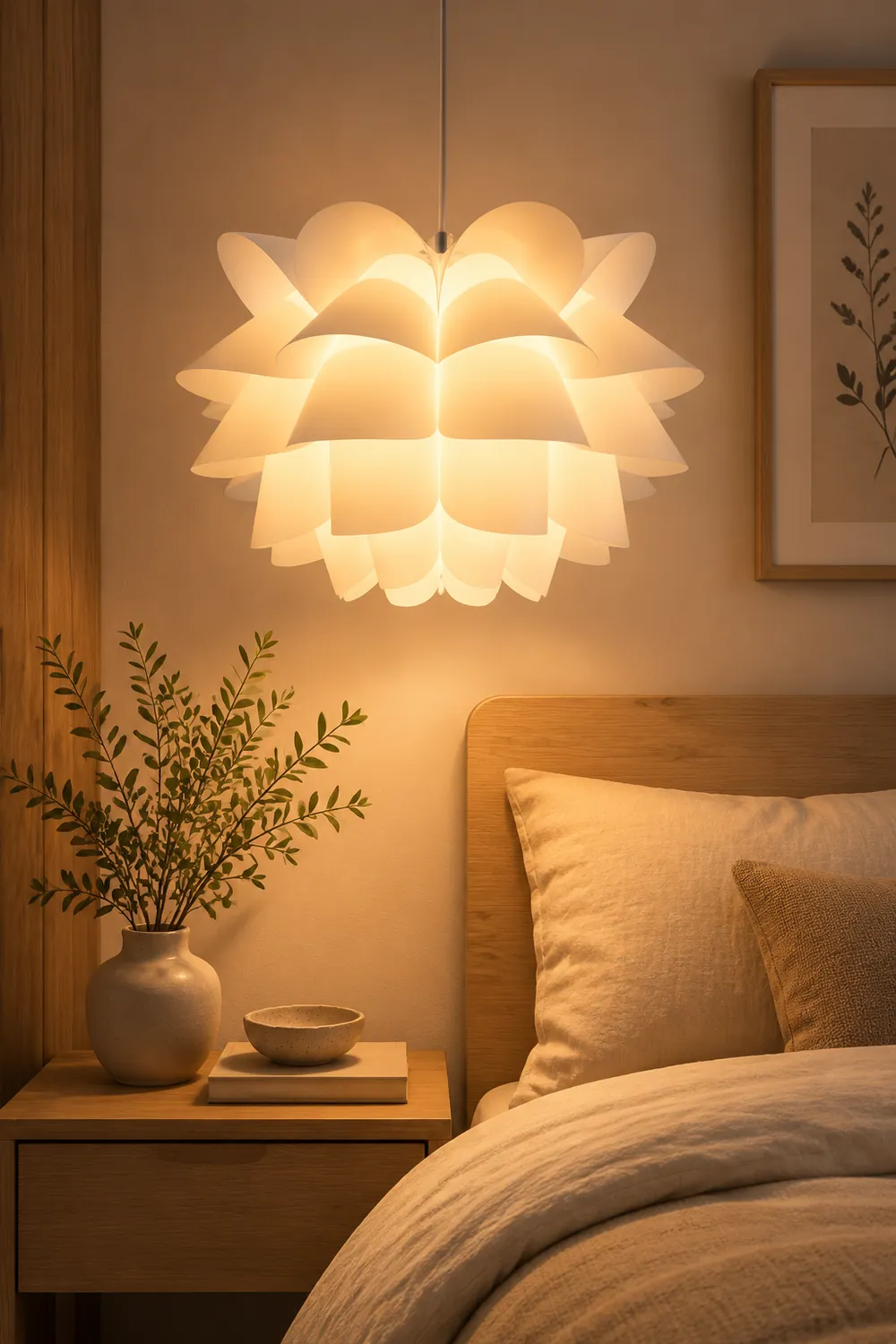 Cairns Nordic White Flower Pendant Light - Lumpaz