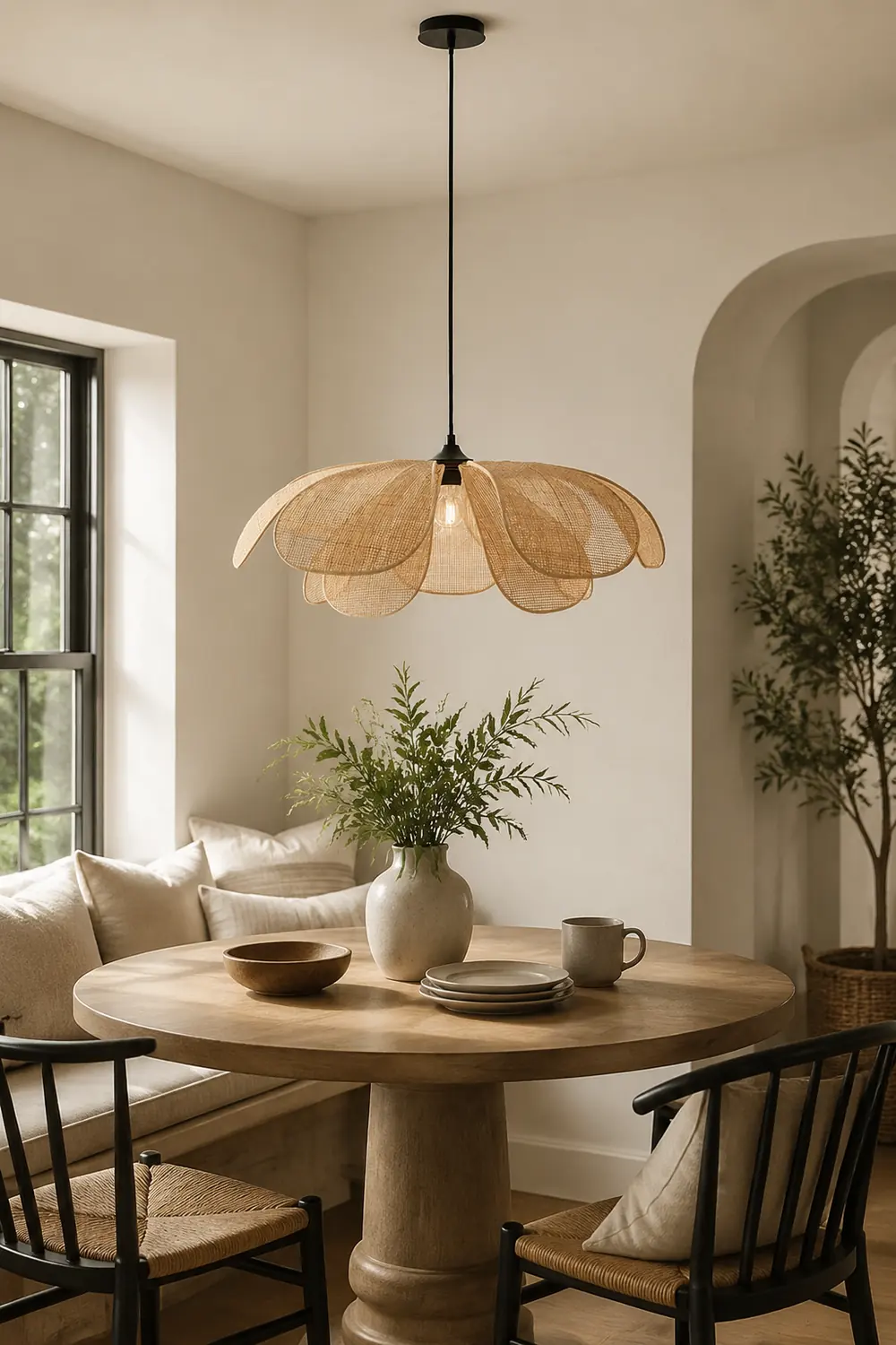 Ritta Handmade Pendant Light, Rattan/Willow Weave - Lumpaz