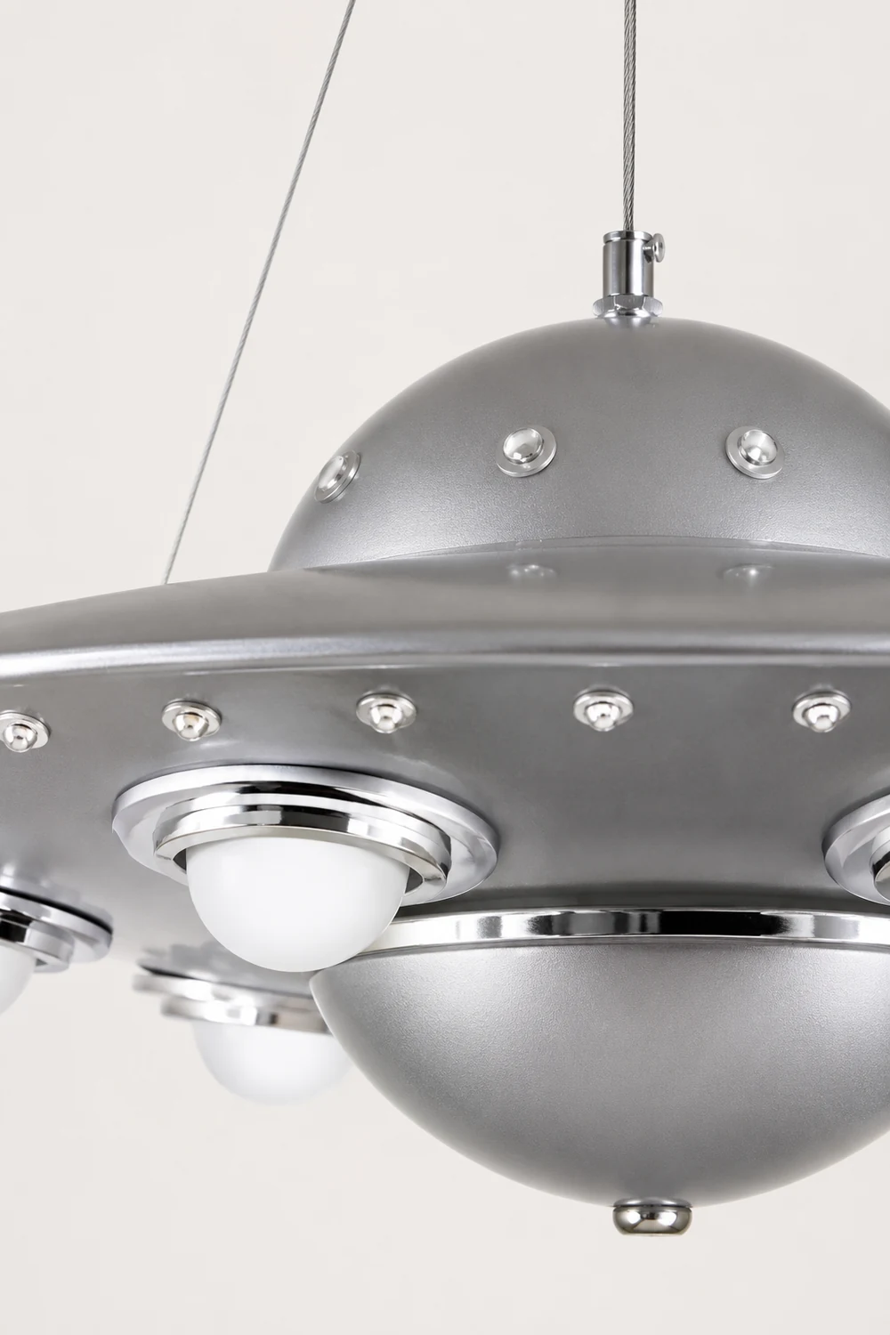 Alessio Modern UFO Metal Kids Pendant Light Silver - Lumpaz