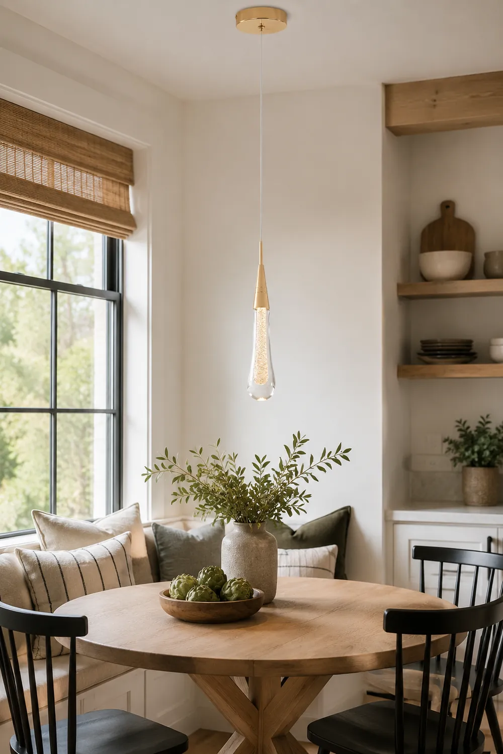 Hailie Teardrop Gold Pendant Light Crystal Metal Bedroom - Lumpaz