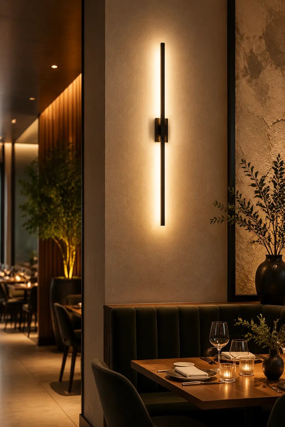 Leigh Minimalist Bar Black Metal Wall Lamp - Lumpaz