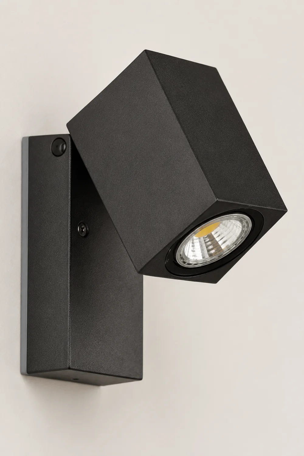 Orr Modern Outdoor Rotatable Metal Spotlight Wall Lamp, Black - Lumpaz