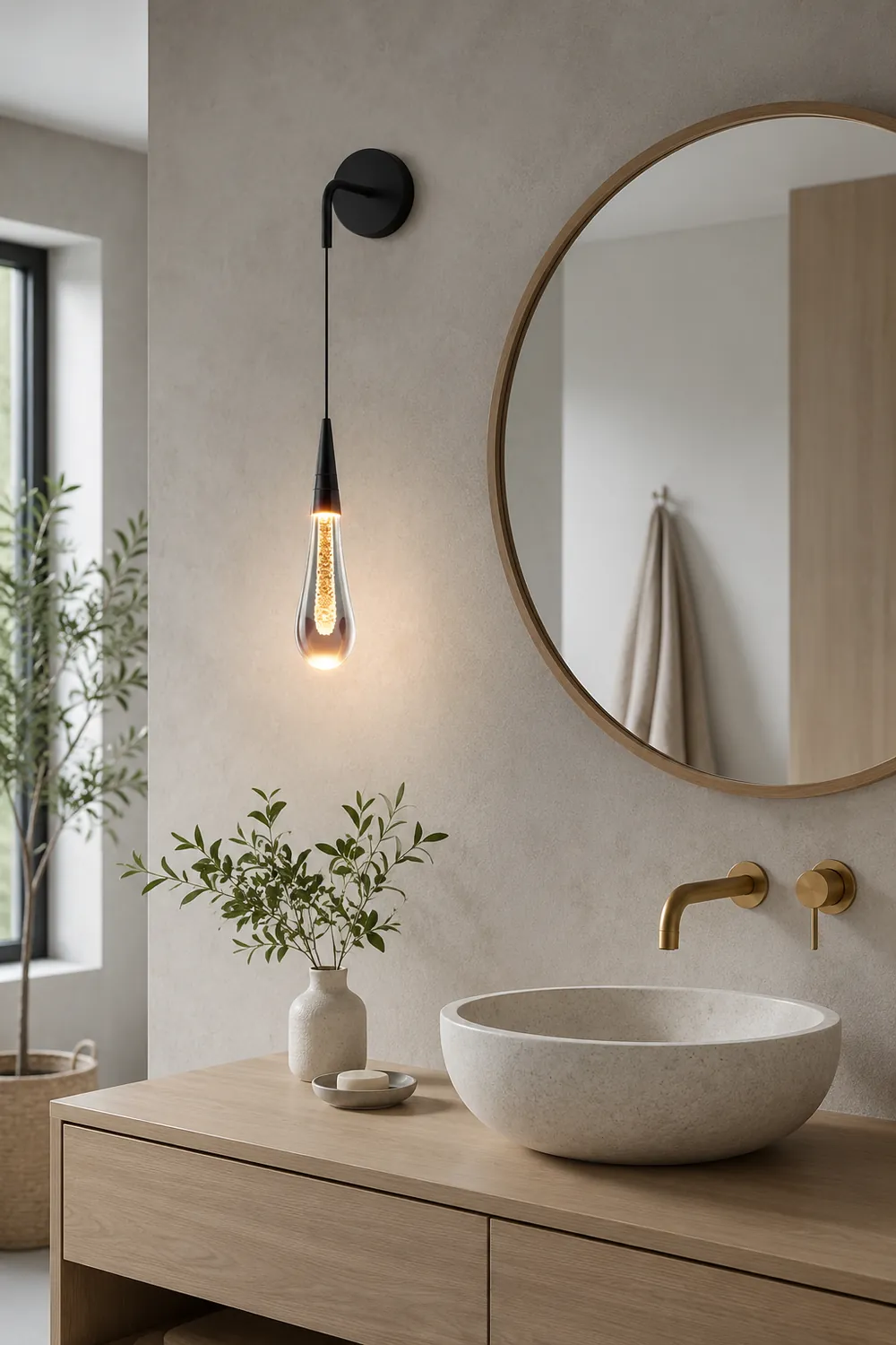 Marilyn Modern Water Drop Wall Lamp, Black/Gold - Lumpaz
