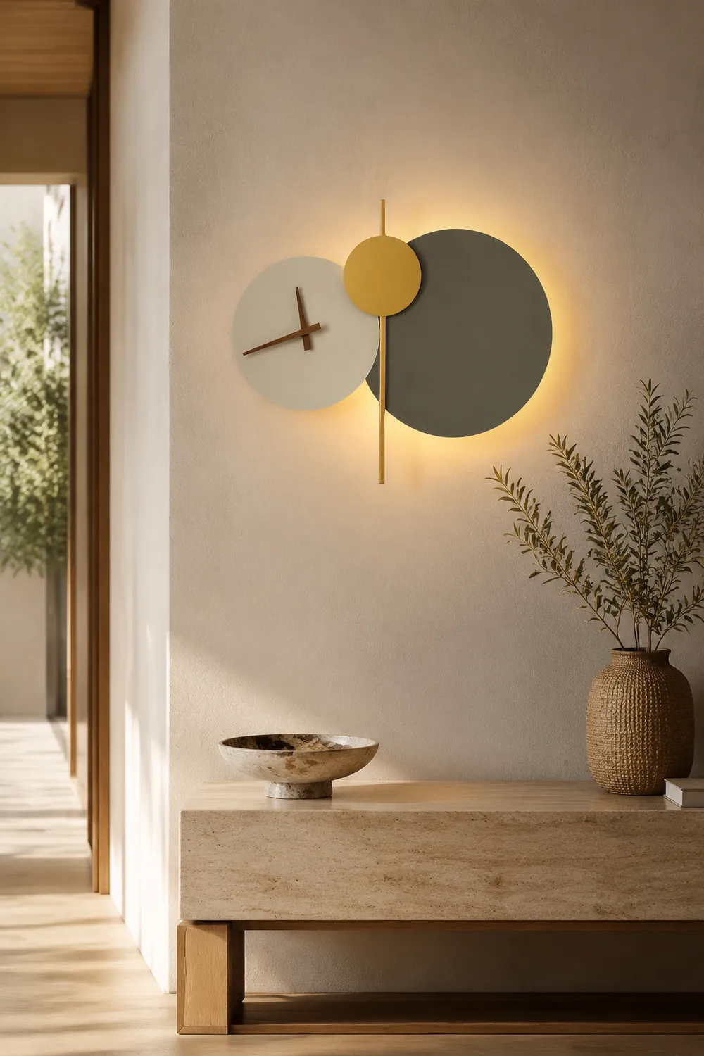Nielsen Modern Clock Metal Painted Wall Light LED Light Bedroom - Lumpaz