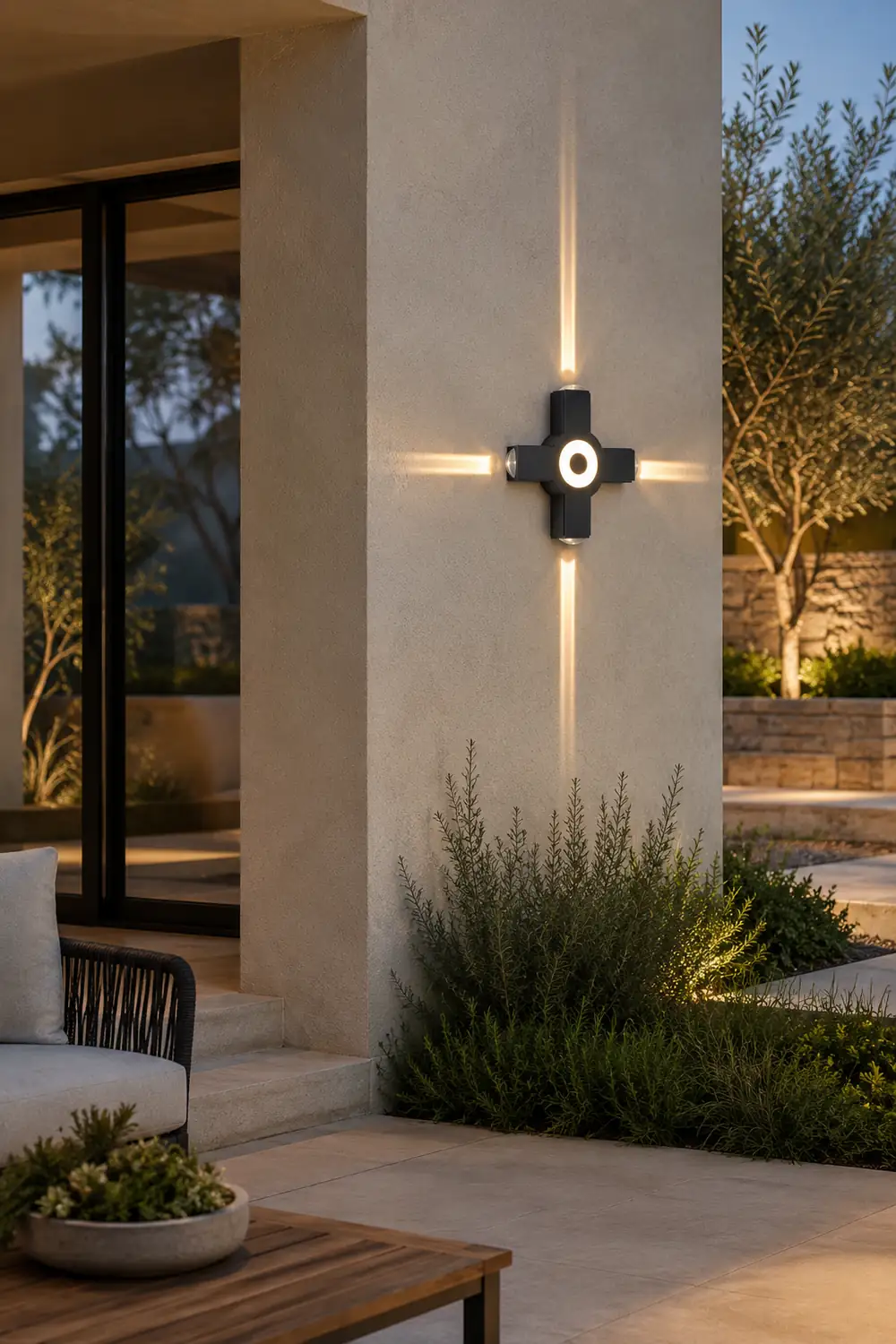 Orr Modern Waterproof Minimalist Cross Outdoor Wall Light Garden/Corridor - Lumpaz