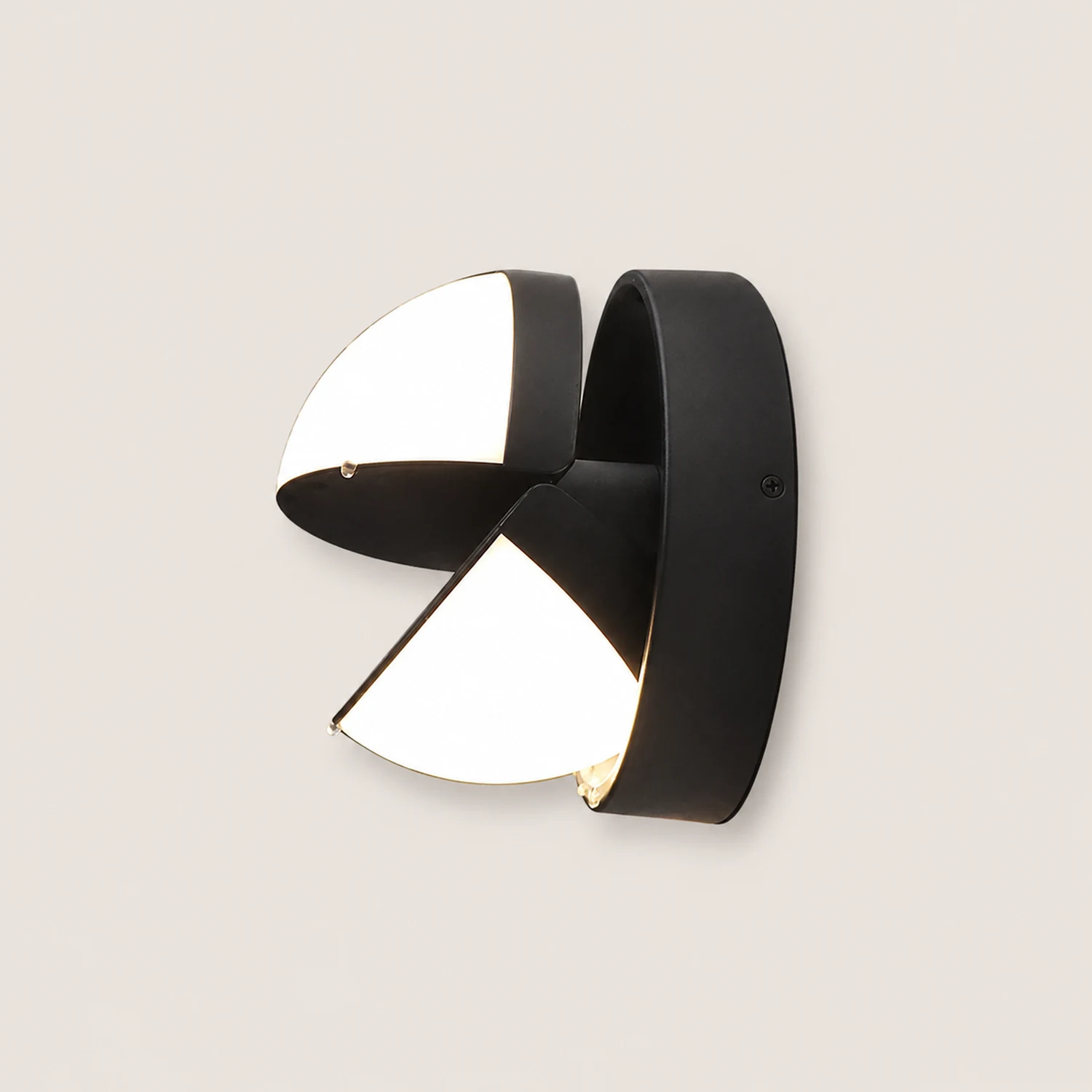 Orr Modern Geometry Rotatable Metal/Acrylic Outdoor Waterproof Wall Lamp, Black - Lumpaz