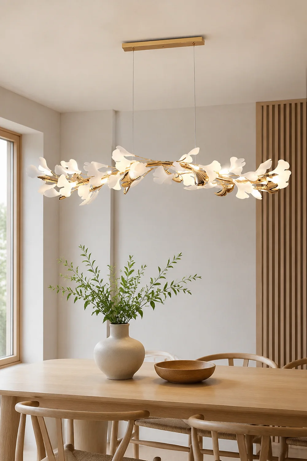 Ophelia CeraAut Modern Art Deco Metal & Ceramic Chandelier, Gold - Lumpaz