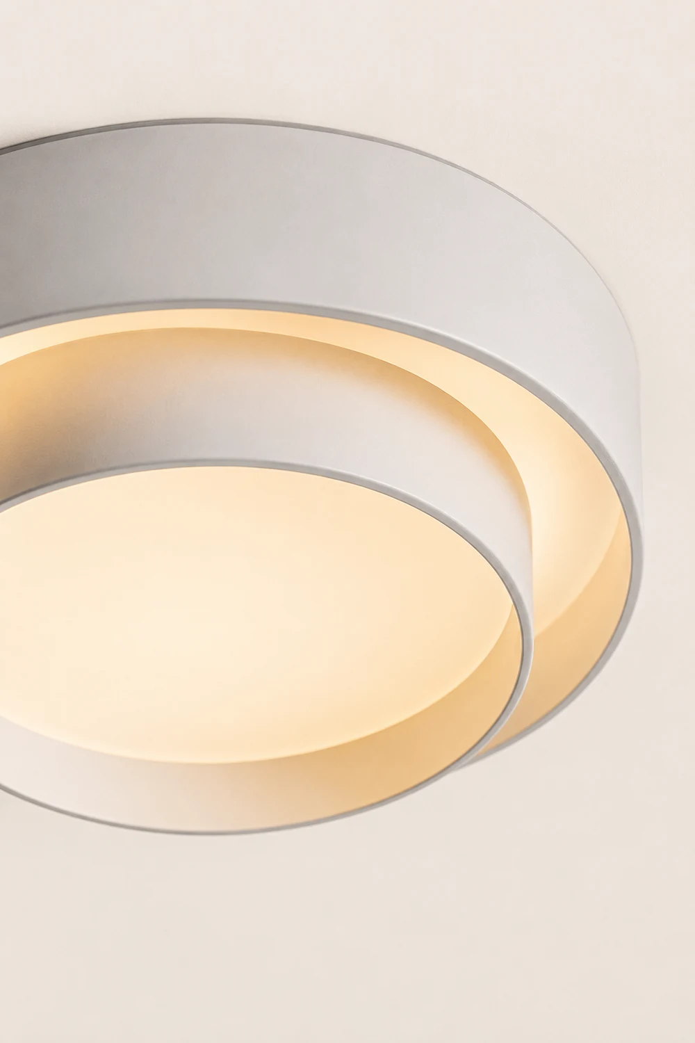 Quinn Nordic Art Deco White Circular Flush Mount Ceiling Light - Lumpaz