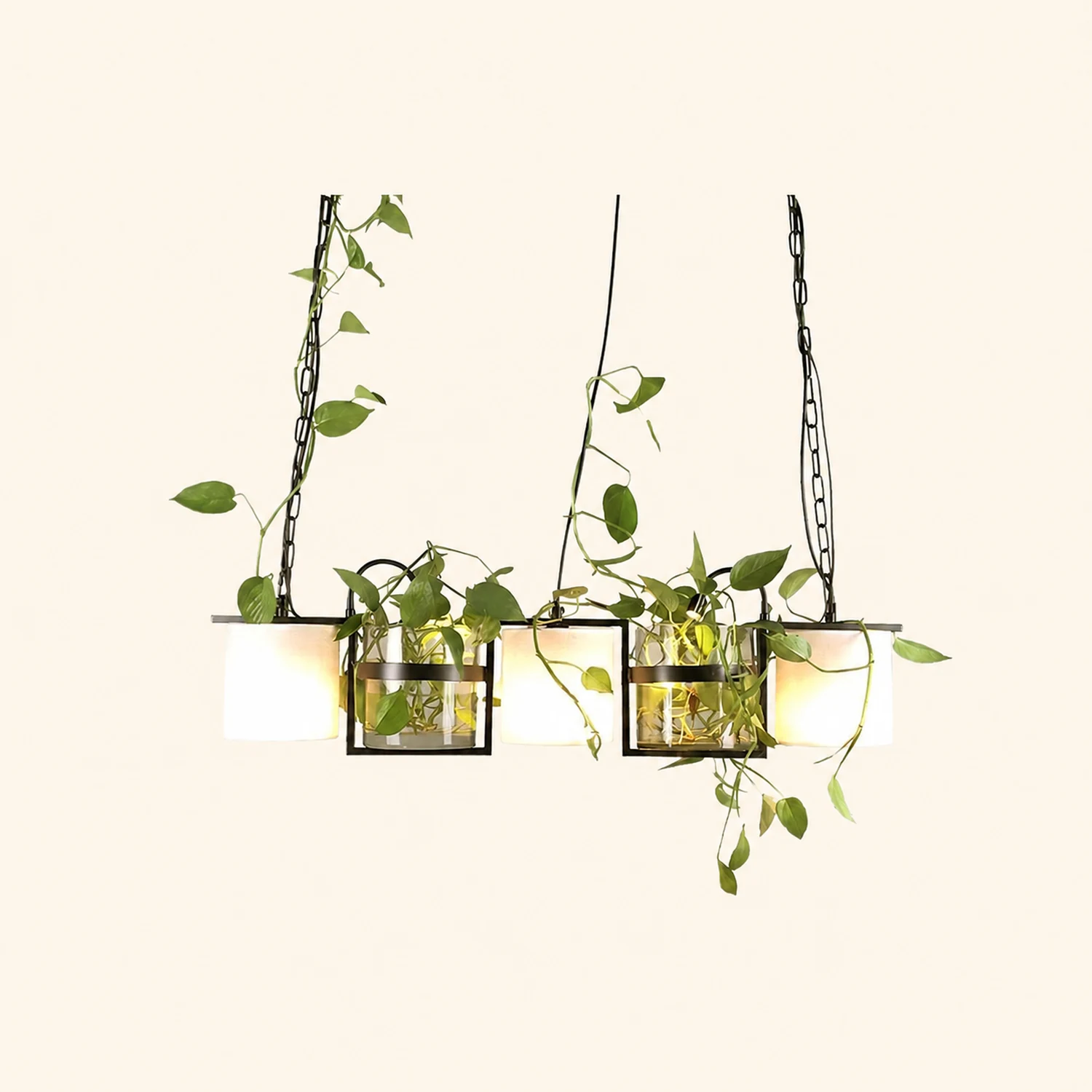 Nest Barrel Greenery Glass Pendant Light, Black - Lumpaz