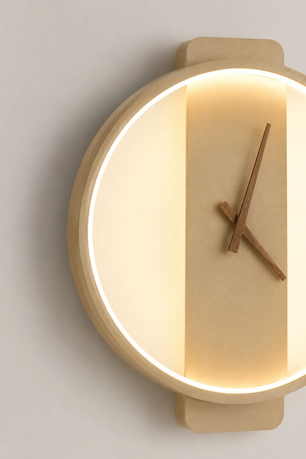 Morandi Nielsen Square Clock Metal & Acrylic Wall Lamp, Gold - Lumpaz