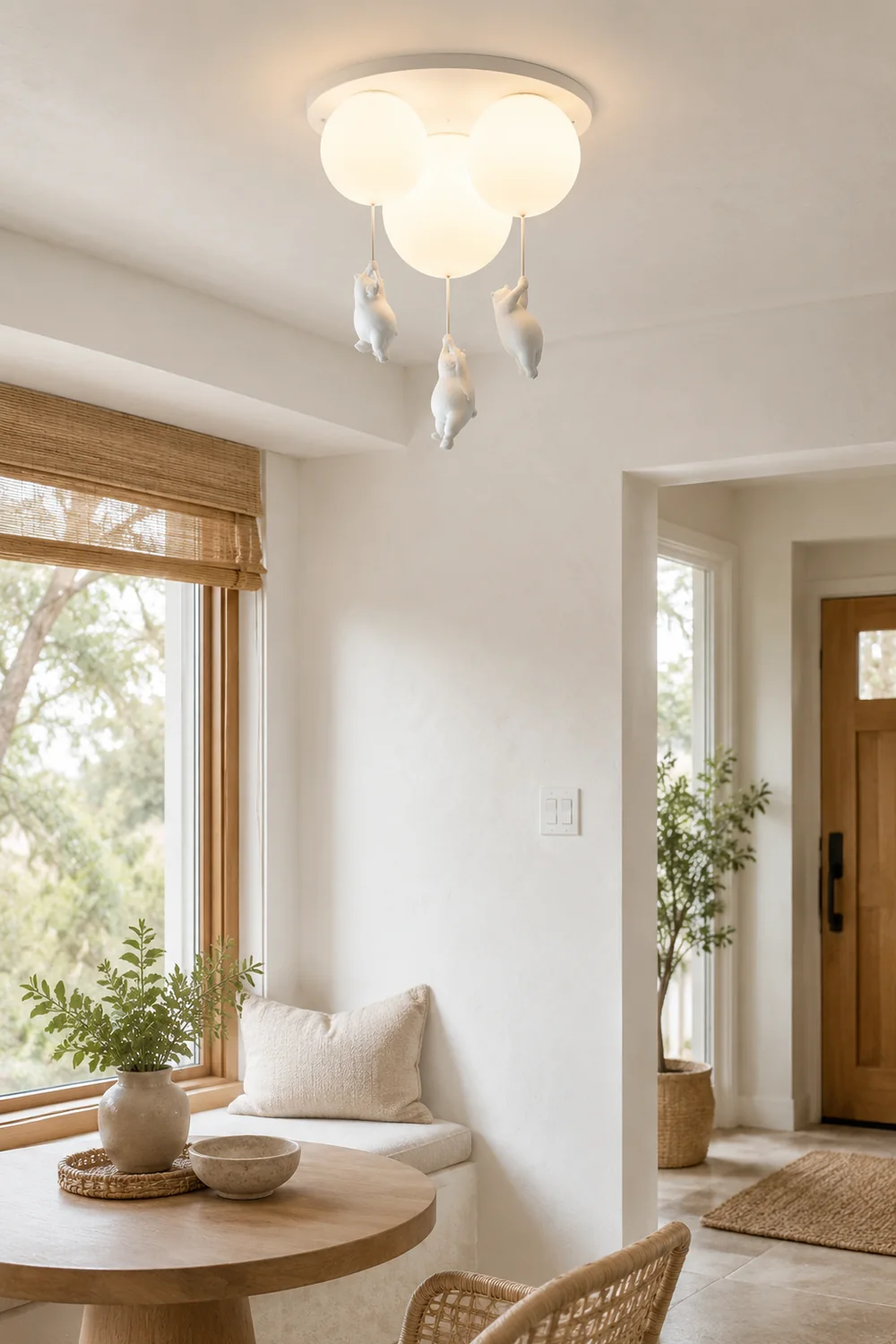 Fateh Bear Balloon LED Flush Mount Ceiling Light 3 Style White - Lumpaz